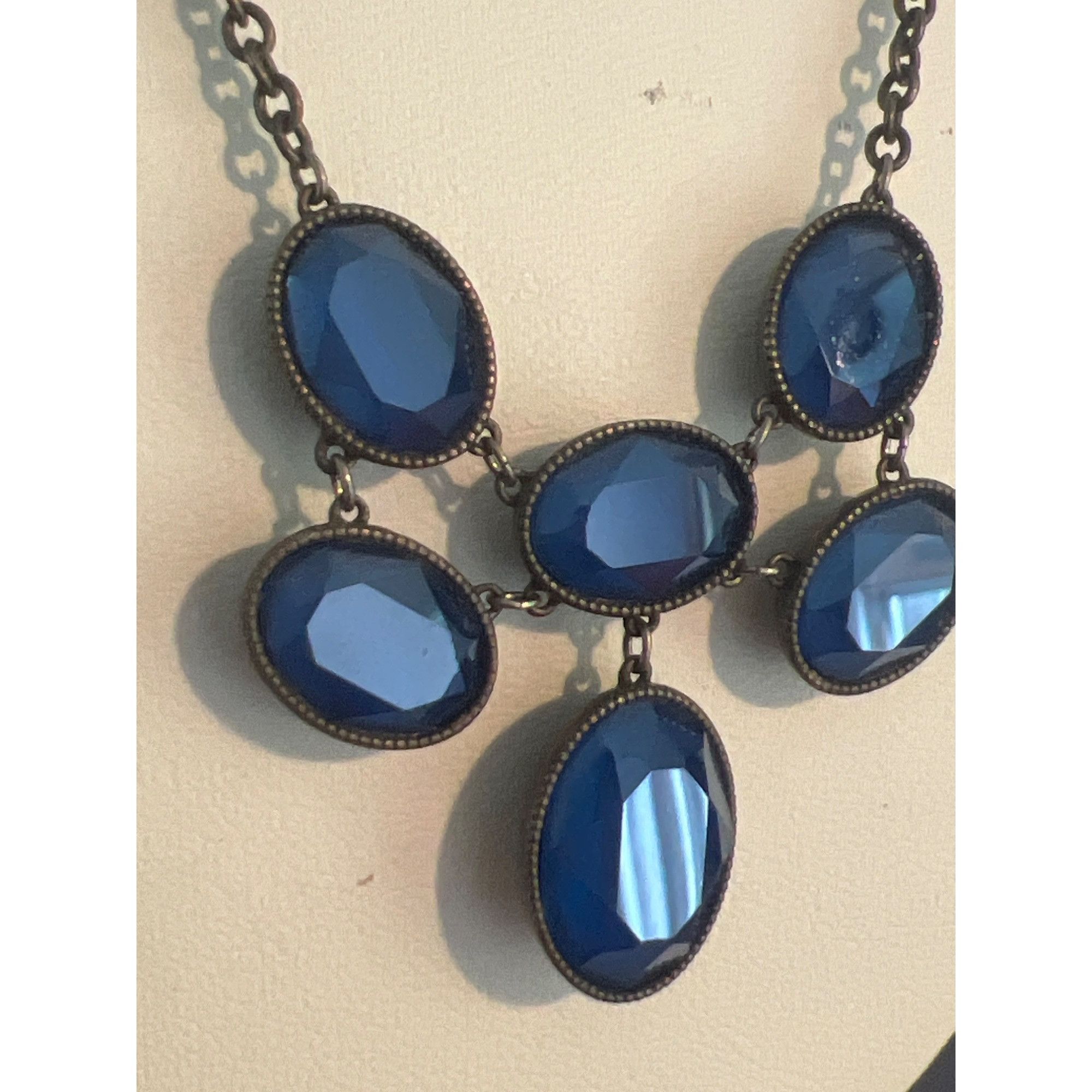 Swarovski Touchstone Crystal Royal Blue Crystal Necklace Oxidized Silv Size ONE SIZE - 3 Thumbnail