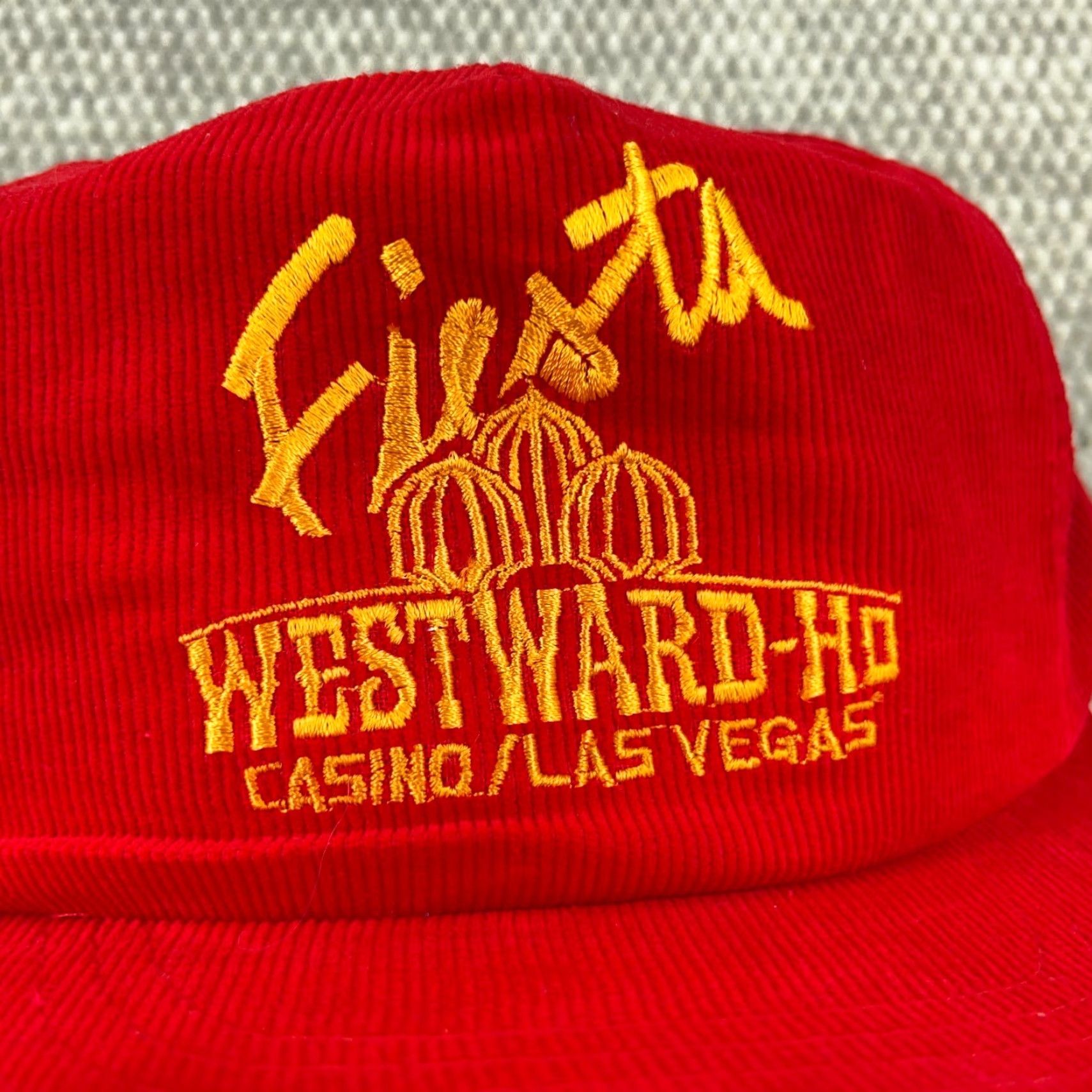 Vintage VINTAGE Las Vegas Casino Hat Cap Snapback Corduroy Trucker 90s Red Adult Men Size ONE SIZE - 2 Thumbnail