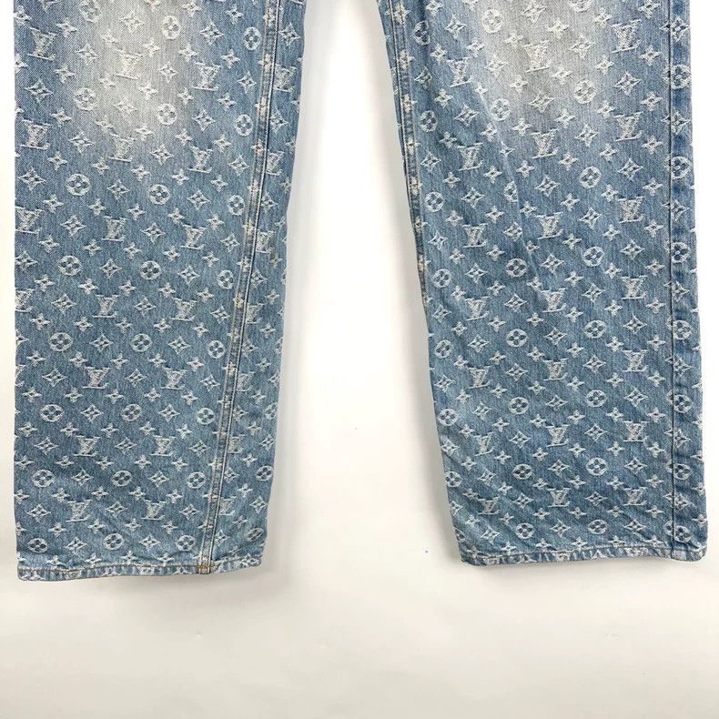 Louis Vuitton Louis Vuitton Flocked flame print full-print print jeans 25 Size US 31 - 3 Thumbnail