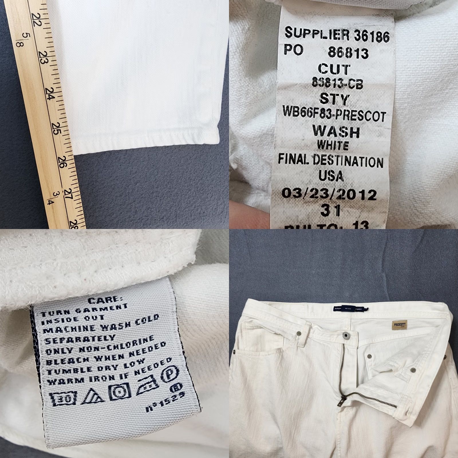 Polo Ralph Lauren Ralph Lauren Sport Womens Jeans White Size 31 Cropped Stretch Denim Prescott Size 24" / US 00 / IT 34 - 9 Thumbnail