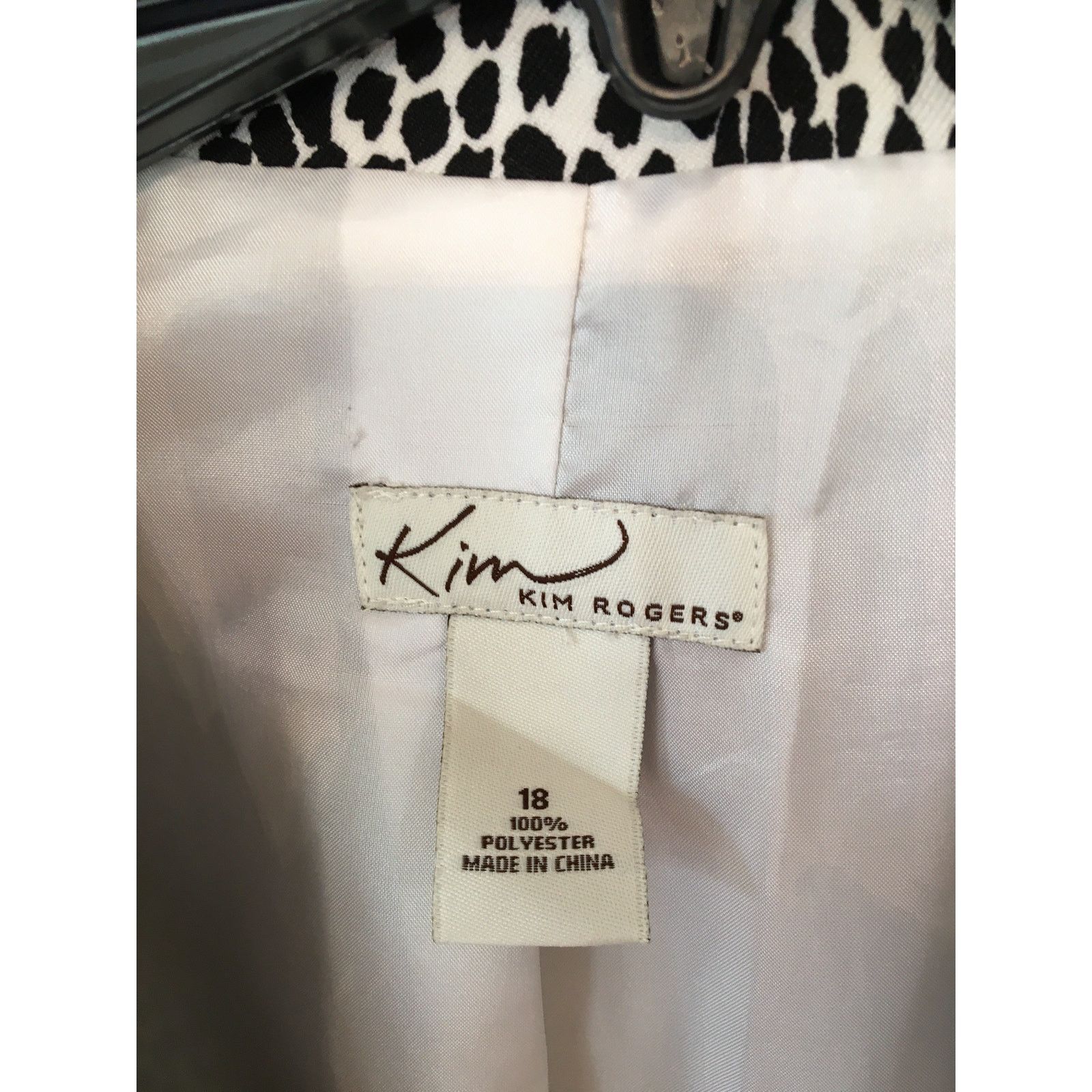 Other Kim Rogers Size 18 Lined Black & White Animal Print Jacket Size XXL / US 16-18 / IT 52-54 - 3 Thumbnail