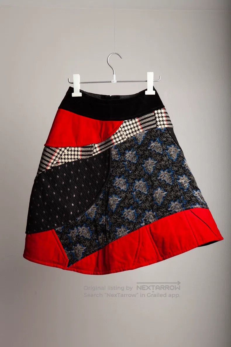 Comme des Garcons Comme Des Garcons size S Mixed material patchwork skirt Size 22" - 3 Thumbnail