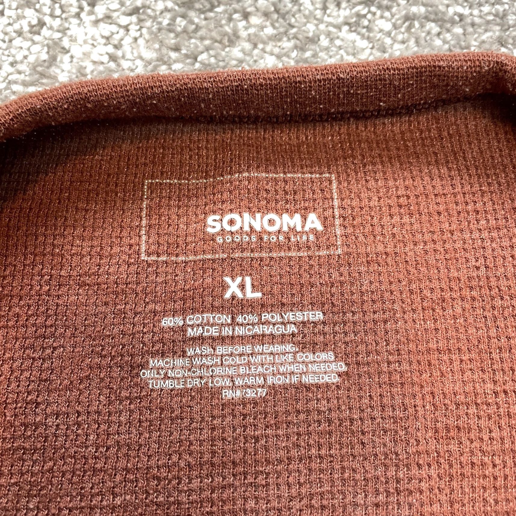 Vintage Sonoma Shirt Mens XL Long Sleeve Orange Thermal Solid Crew Neck Knit Size US XL / EU 56 / 4 - 3 Thumbnail