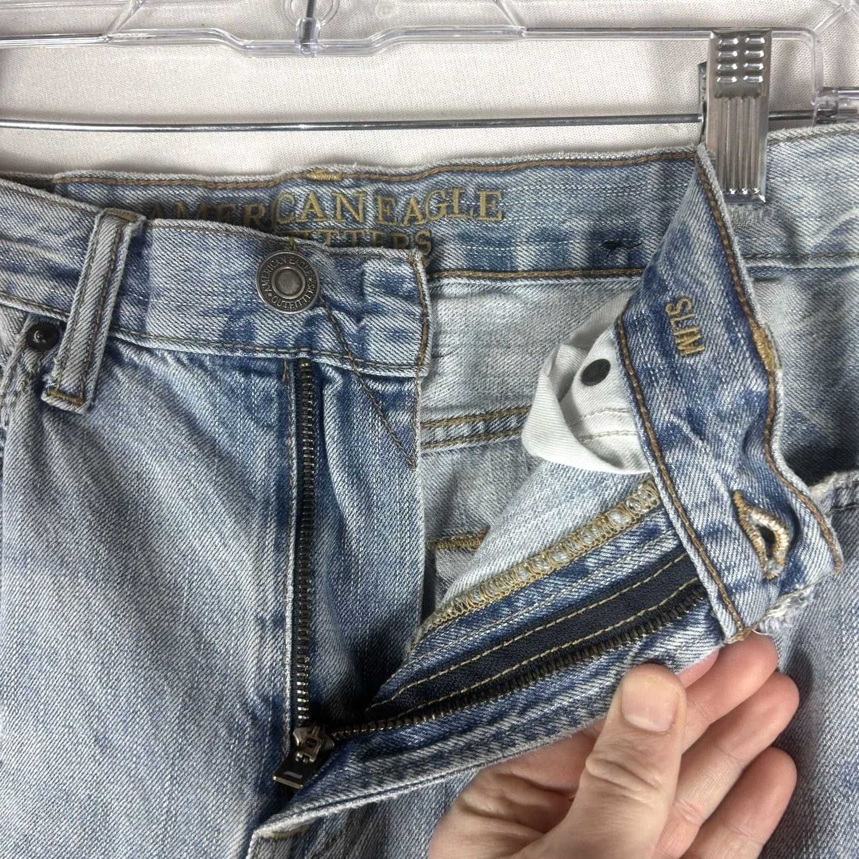 American Eagle Outfitters American Eagle Jeans Slim 30x32 Denim Mid Rise 5-Pocket Mens Tapered Size US 30 / EU 46 - 4 Thumbnail
