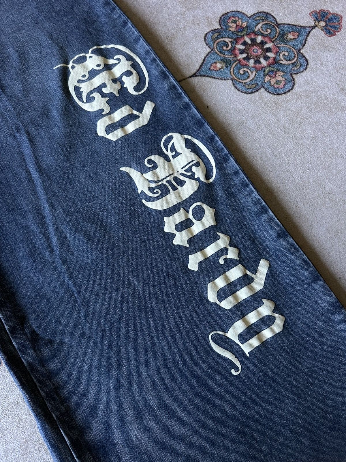 Ed Hardy Ed Hardy Embroidered Baggy Jeans Size US 34 / EU 50 - 6 Thumbnail