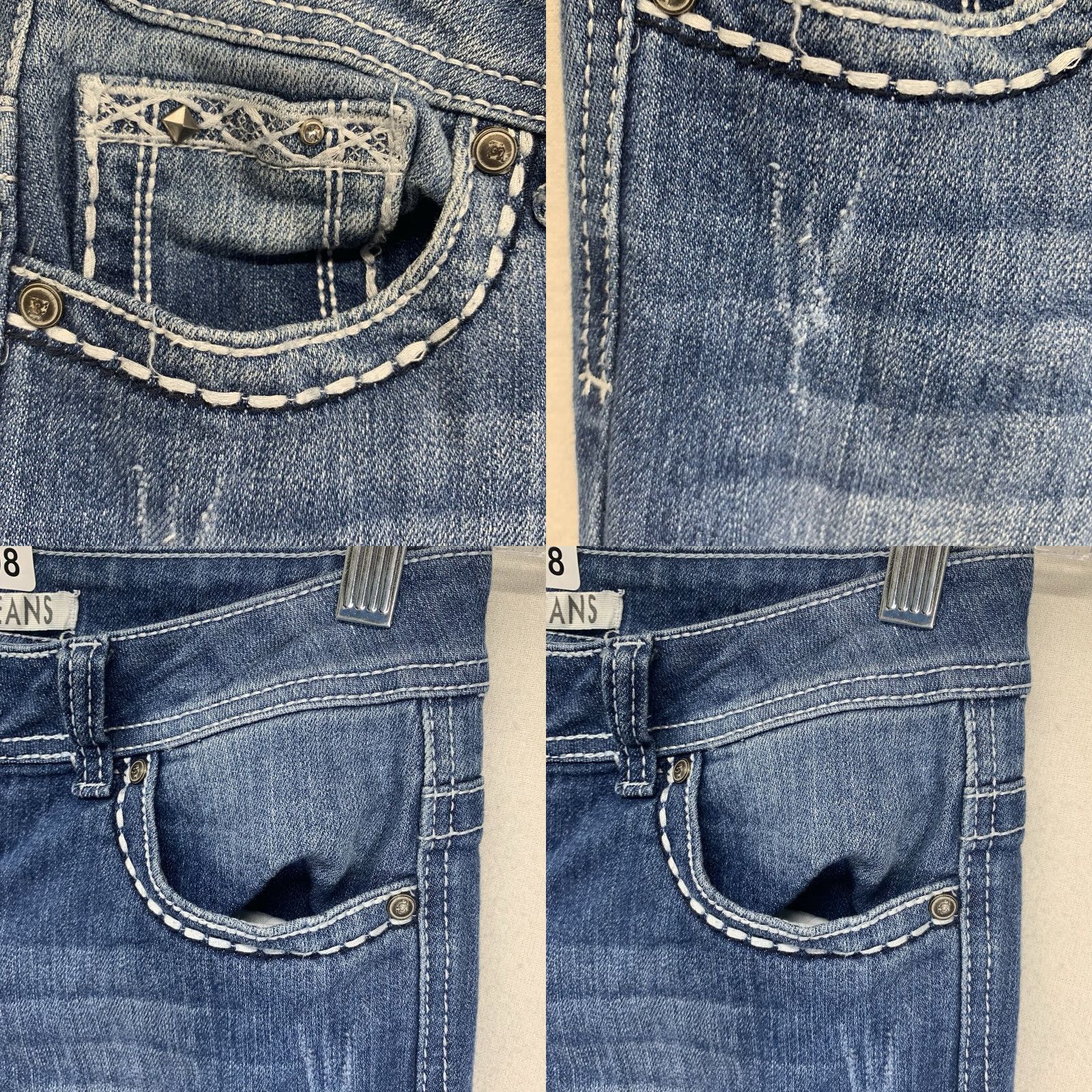 Vintage VINTAGE Zco Women's Skinny Jeans Size 5 Blue 5-Pocket Embroidered Back Pockets Stretch Denim Size 27" / US 4 / IT 40 - 8 Thumbnail