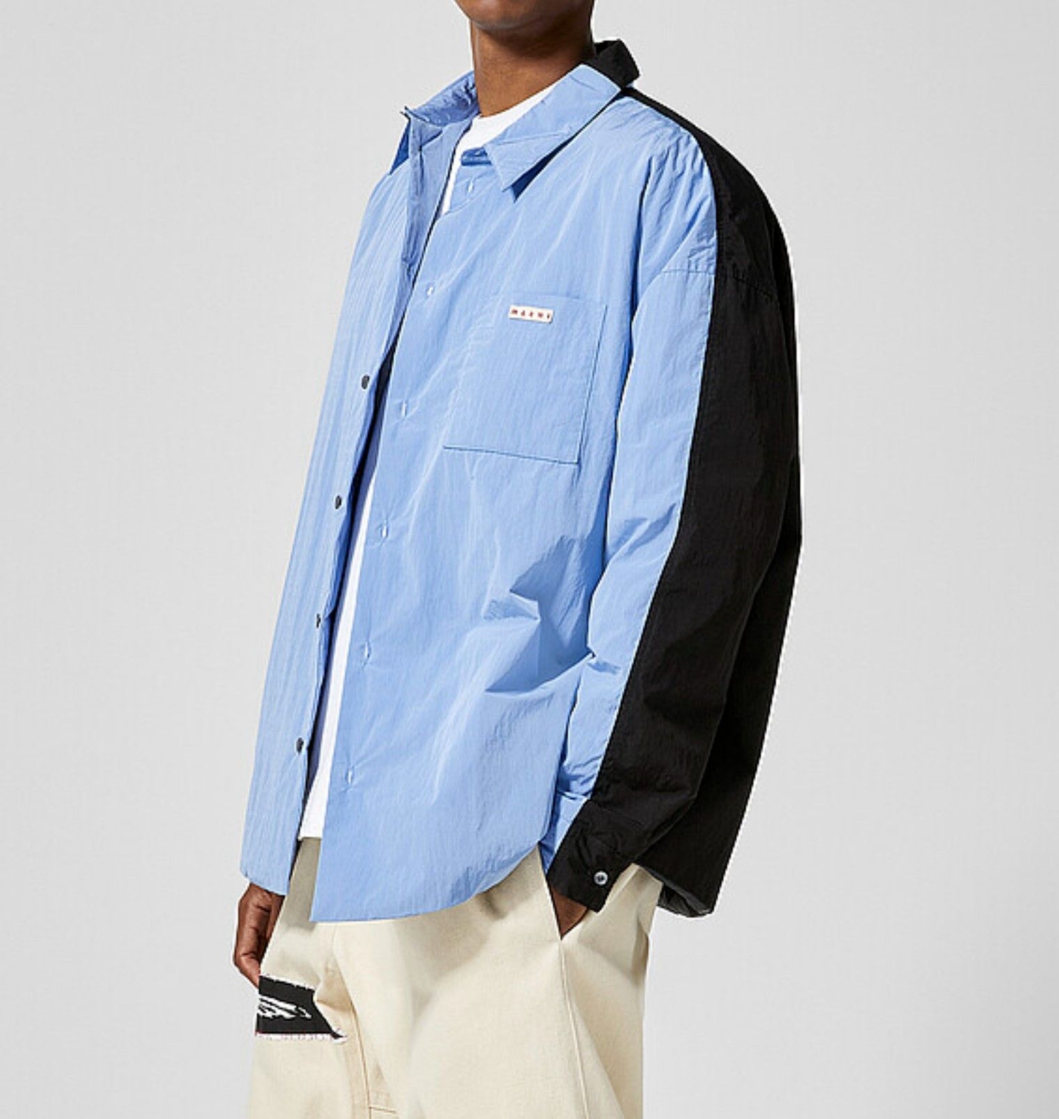 Crisp Two-Tone Nylon Padded Overshirt