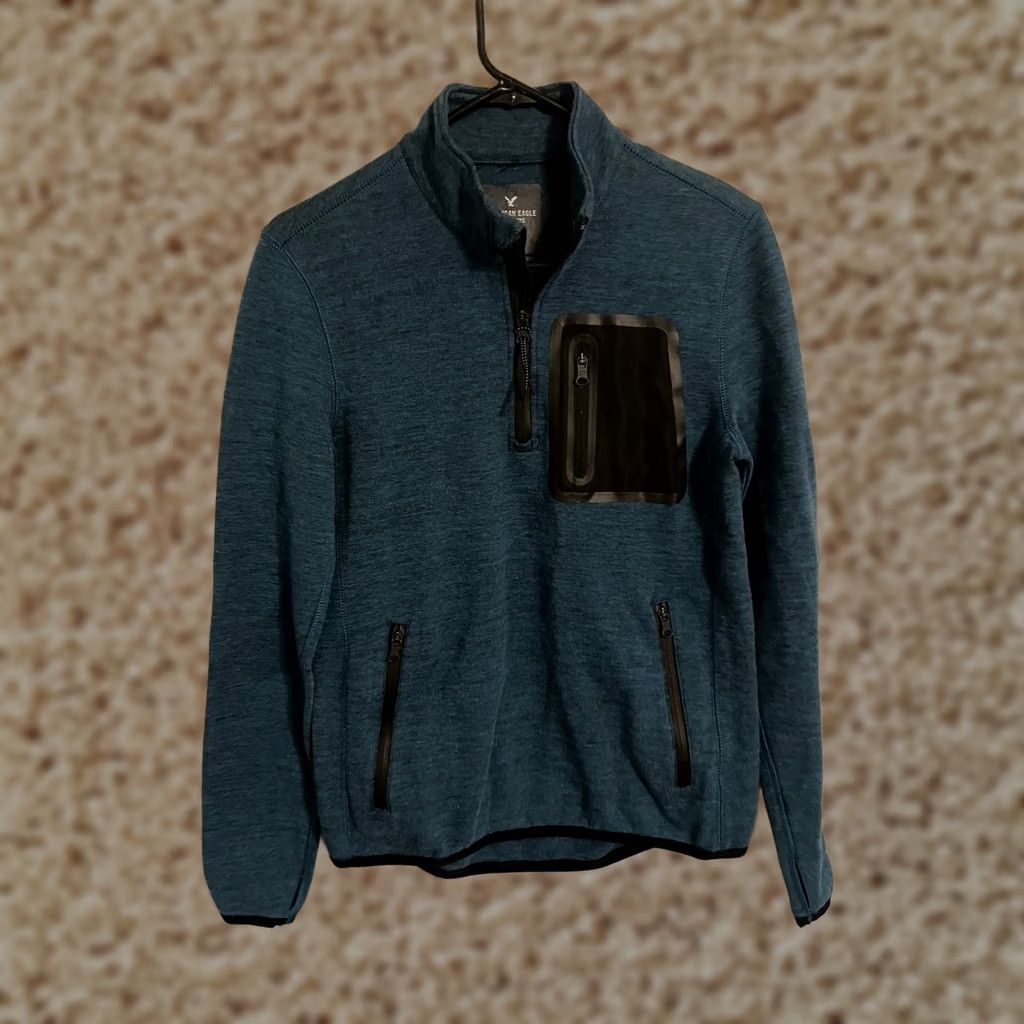 American Eagle Outfitters American Eagle AEO Active Flex Teal Pullover Jacket Sweatshirt Men's XSmall XS Size US XS / EU 42 / 0 - 1 Thumbnail
