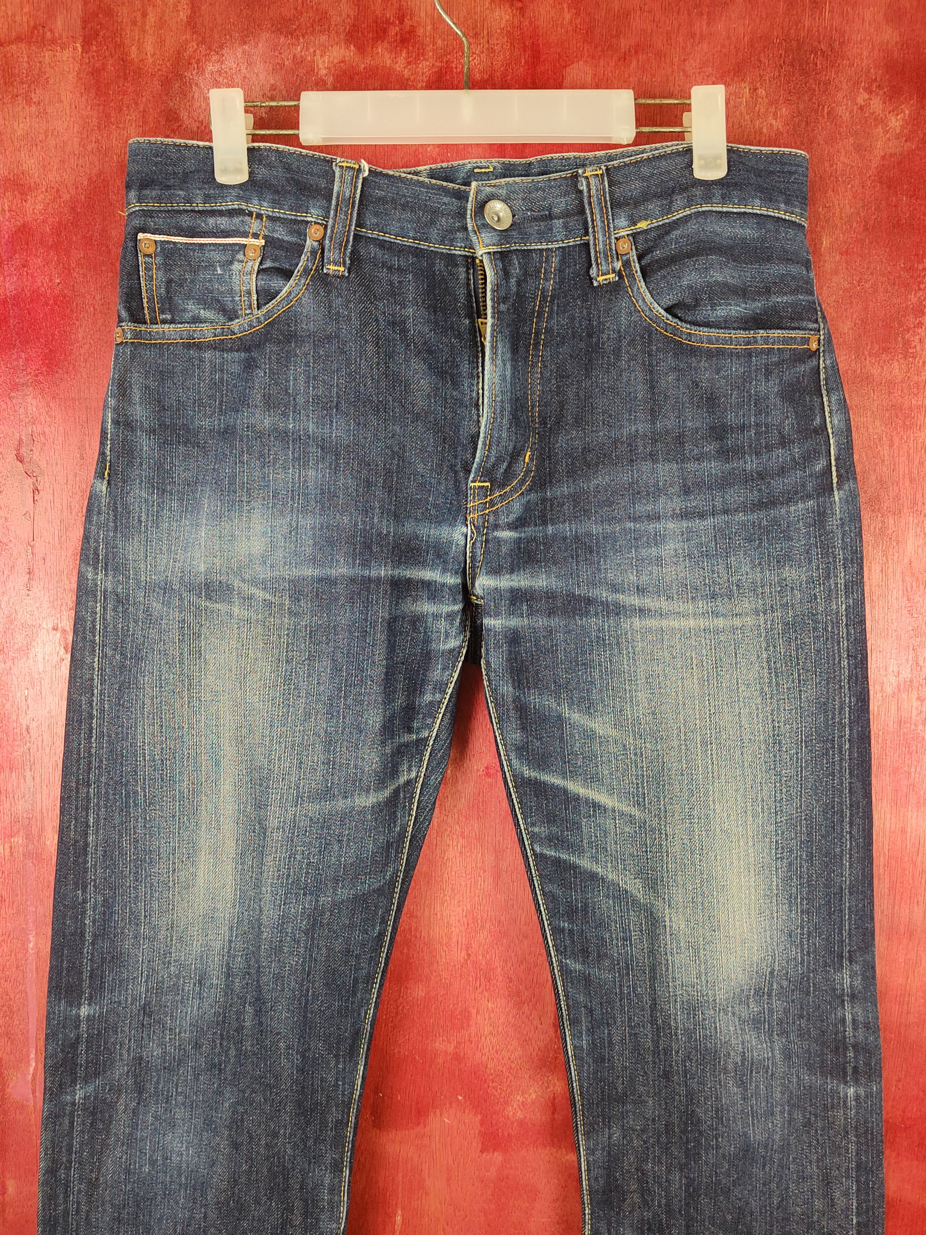 Japanese Brand Uniqlo Dark Blue Distressed Ripped Jeans #S1654 Size US 31 - 2 Thumbnail