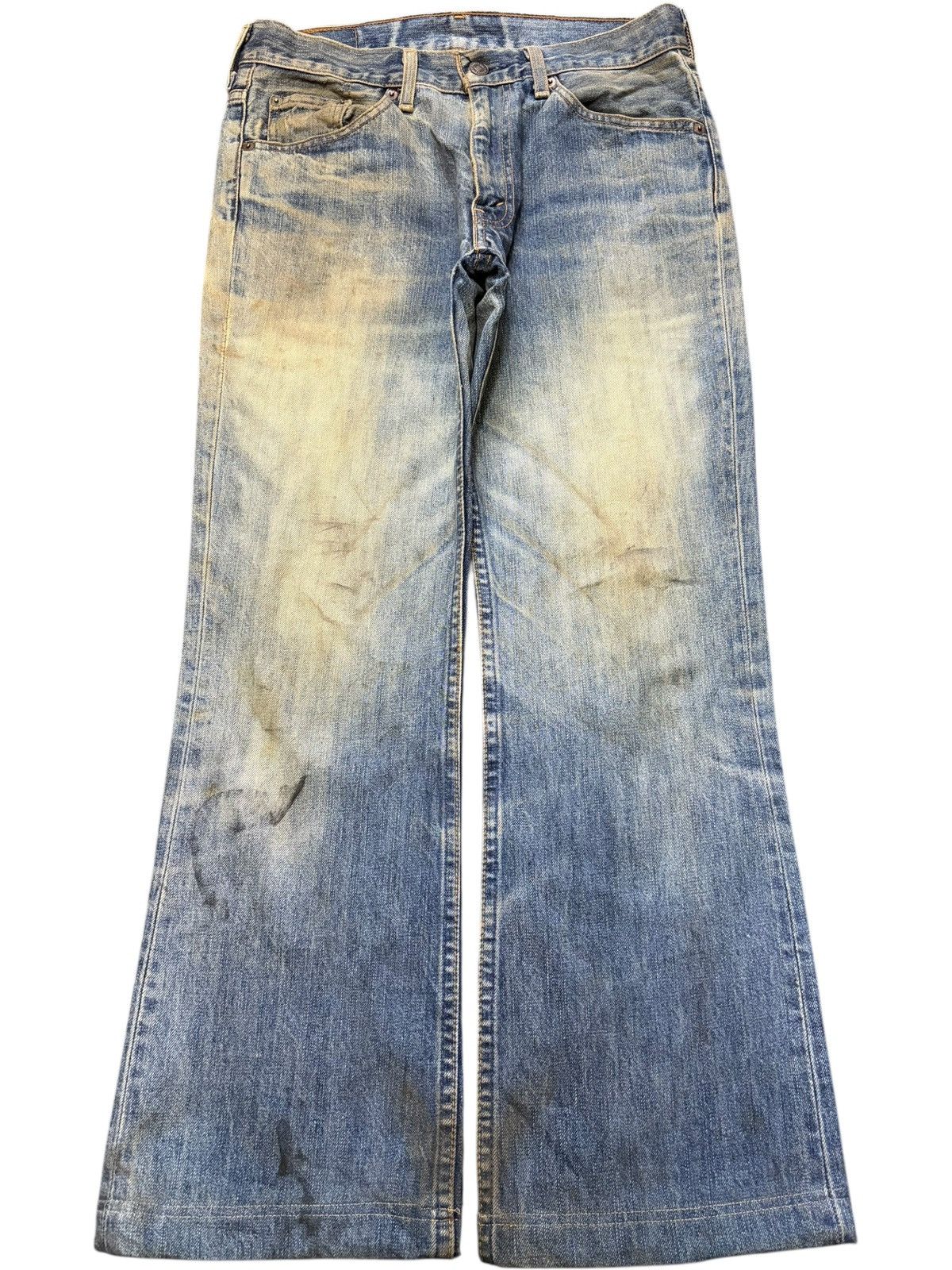 Vintage 90s Levis 517 Mud Wash Distress Flare Jeans
