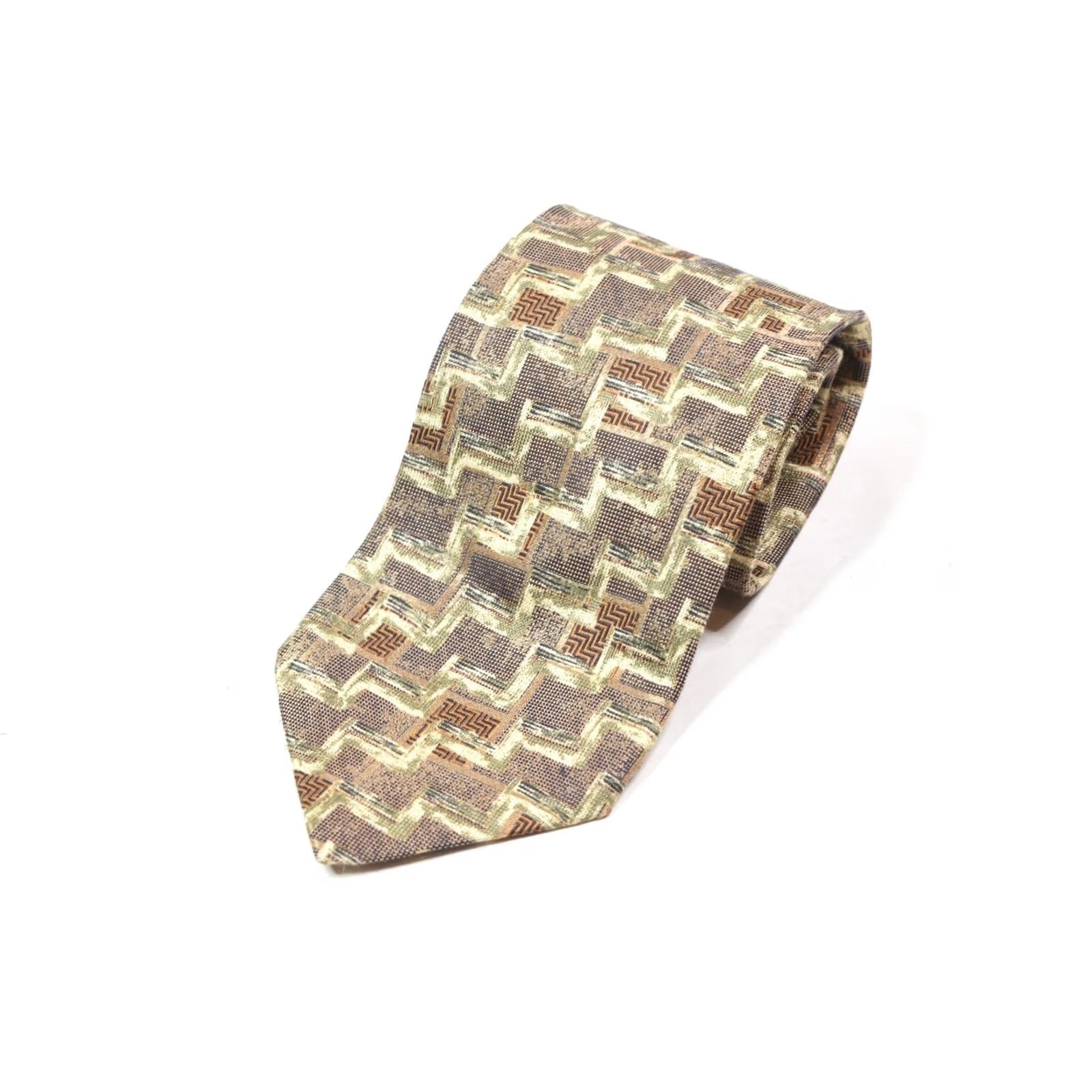 Ermenegildo Zegna VINTAGE Ermenegildo Zegna Neck Tie Mens Abstract Silk Classic Brown Green Italy Tie Mens Size ONE SIZE - 2 Thumbnail