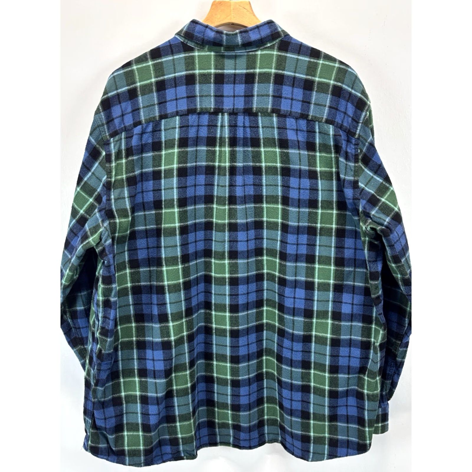 Vintage L.L. Bean Flannel Button-Up Shirt 2XL Plaid Blue Green Casual Long Sleeve Mens Size US XXL / EU 58 / 5 - 3 Thumbnail