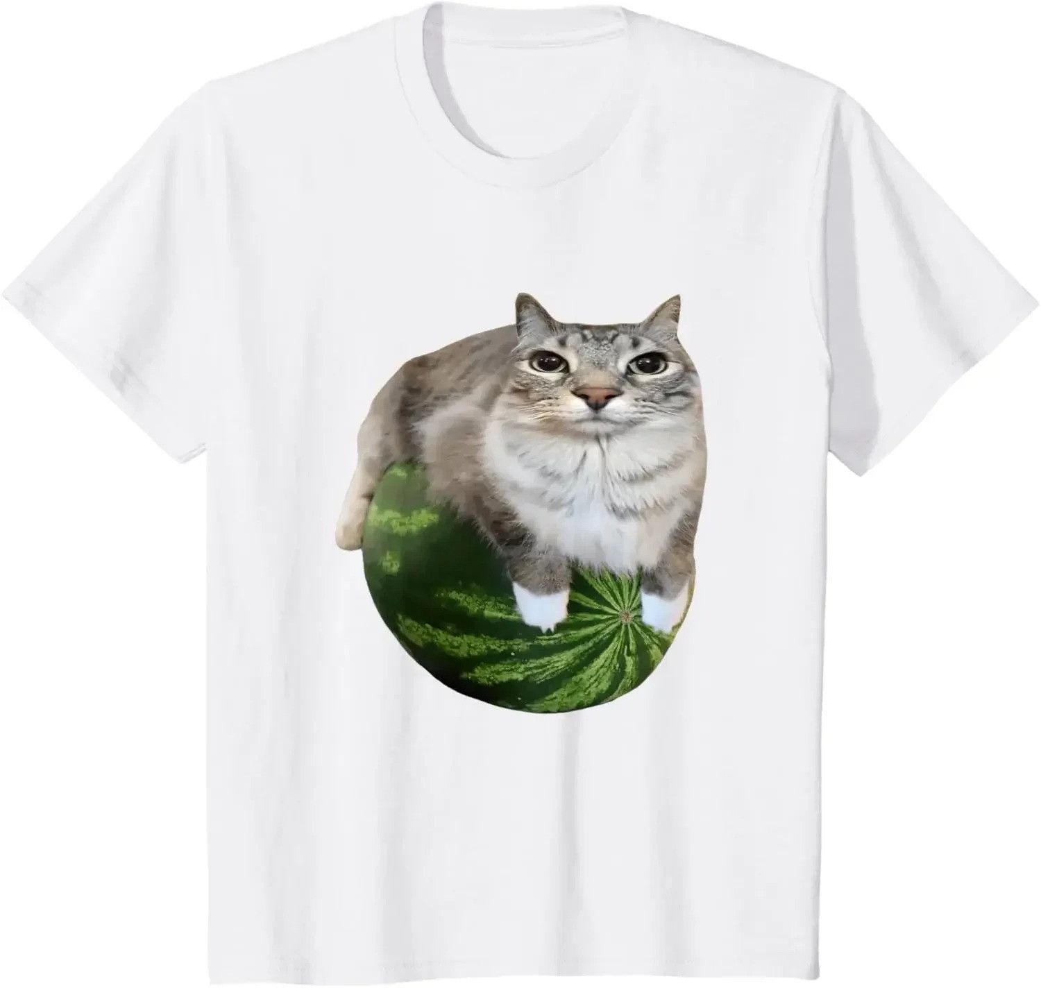Vintage Watermelon Cat T-Shirt Size US XL / EU 56 / 4 - 1 Thumbnail