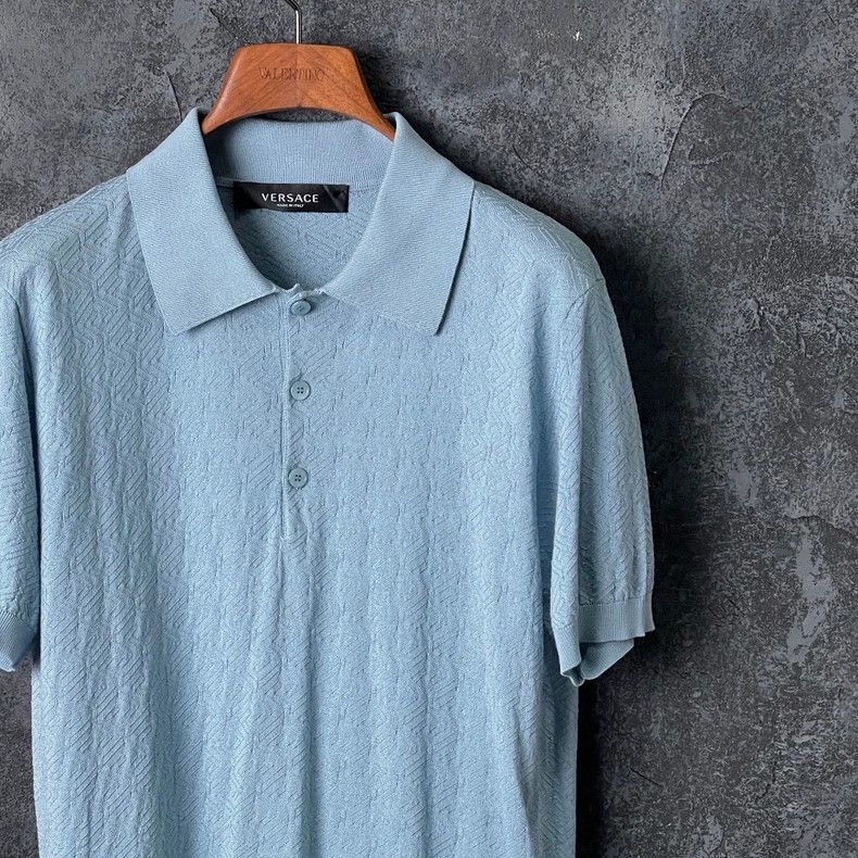 Versace Versace Blue lapel short-sleeved polo shirt Size US S / EU 44-46 / 1 - 3 Thumbnail