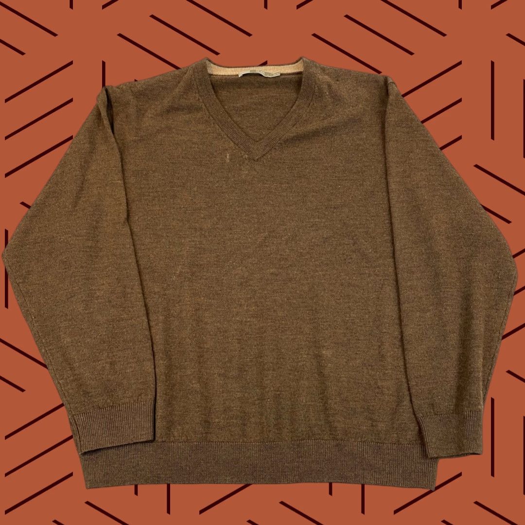 Vintage VINTAGE Linea Uomo Sweater Mens 2XL Brown Wool V-Neck Pullover Knit All Seasons Size US XXL / EU 58 / 5 - 1 Thumbnail