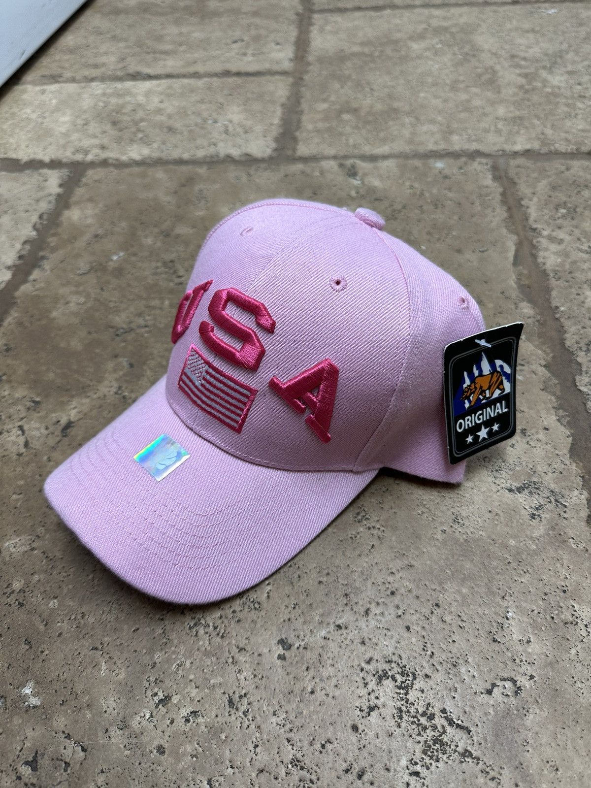 Other Pink Patriotic USA Flag Hat Cap Velcro Adjustable Size ONE SIZE - 1 Thumbnail