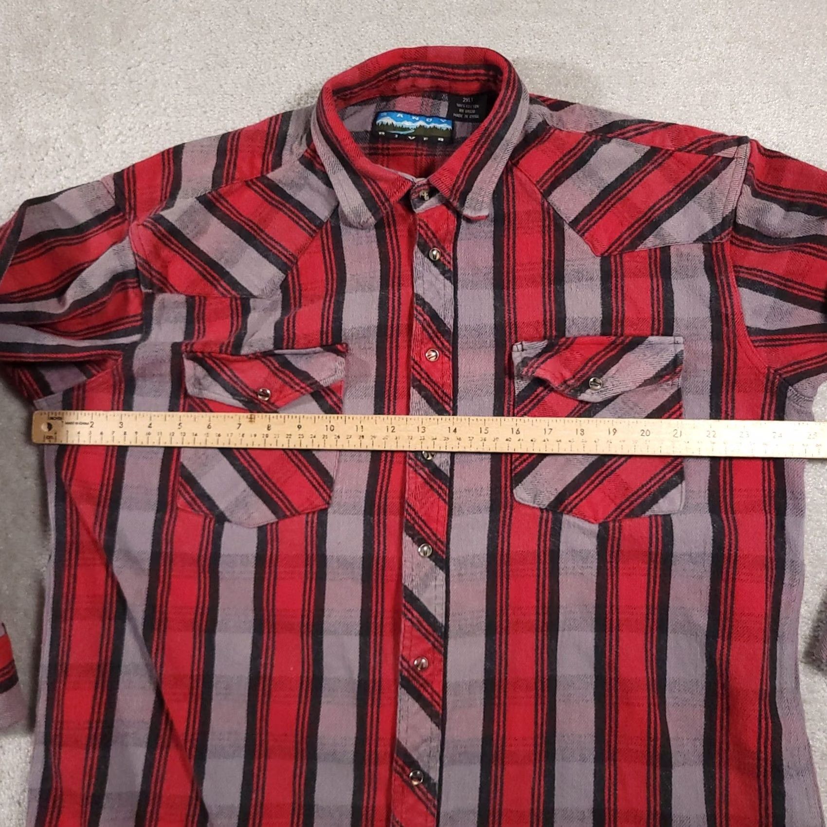 CO Sandy River Jeans Co Heavy Button Up Flannel Shacket Shirt Mens 2XLT Workwear Shirt Size US XXL / EU 58 / 5 - 6 Thumbnail