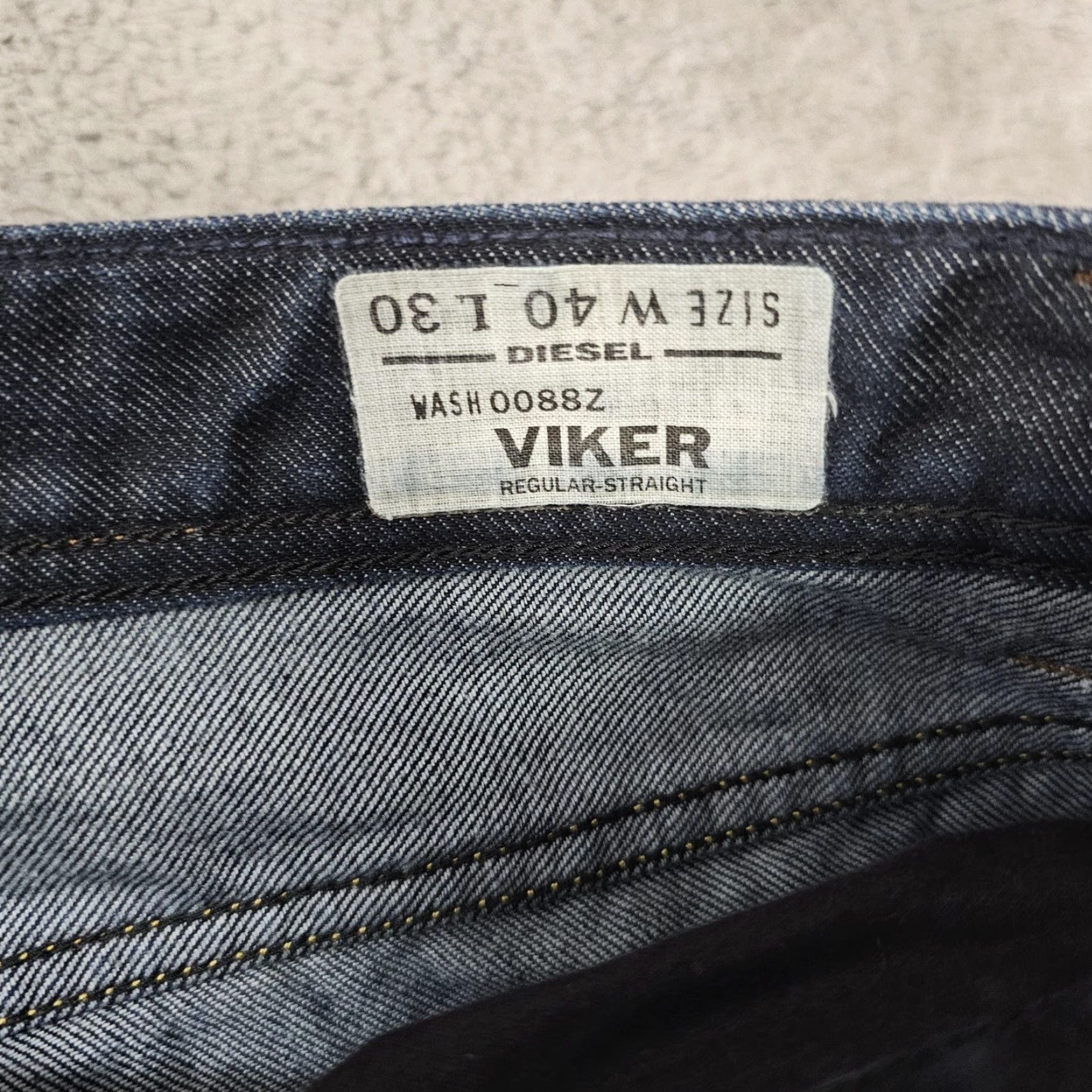 Diesel VIKER Diesel Jeans Mens 40x30 Jeans Denim Button Fly Dark Indigo Wash Straight 5-Pocket Mens Size US 40 / EU 56 - 4 Thumbnail