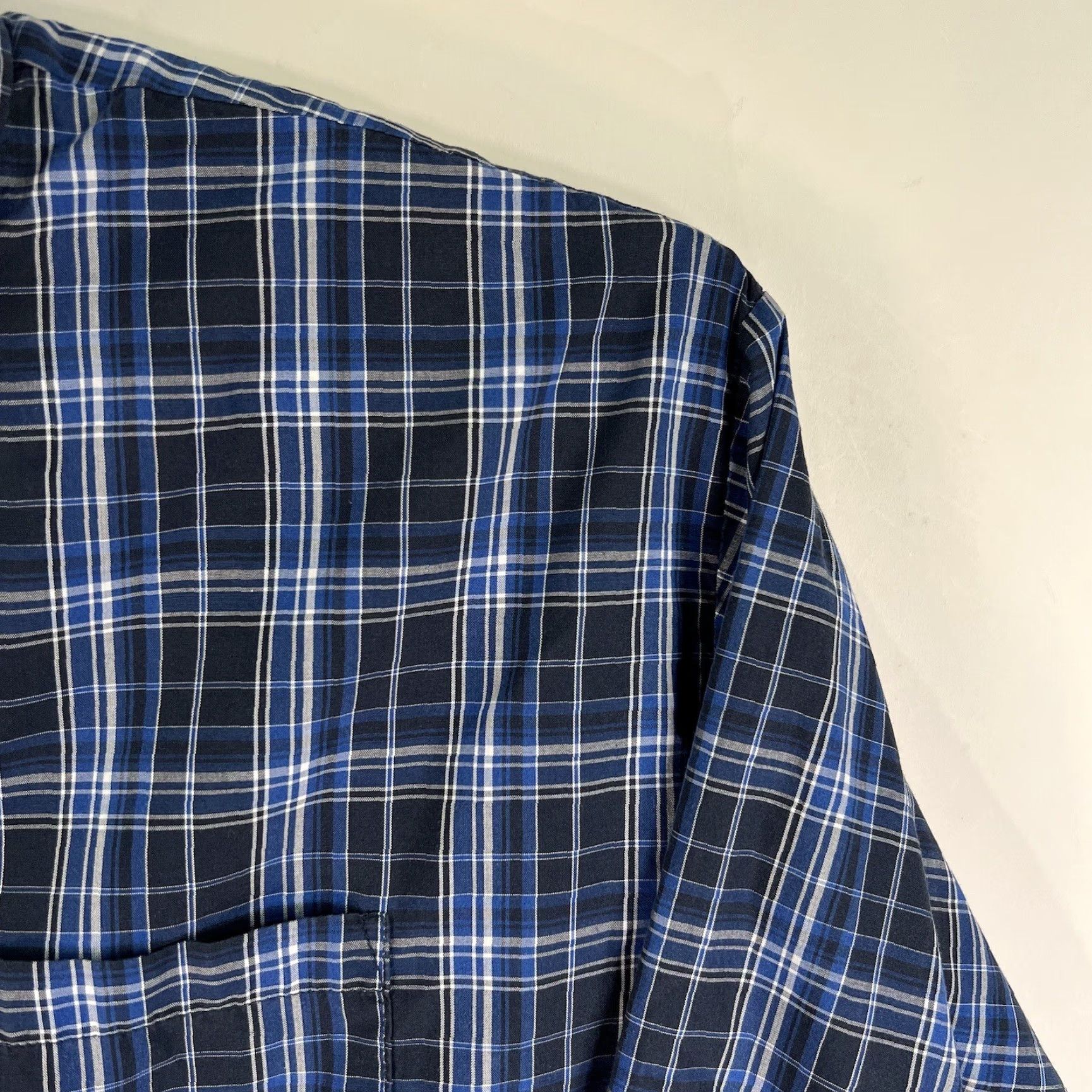 Wrangler Wrangler Premium Shirt Size 3XL Blue Long Sleeve Pearl Snap Checked Western Cowboy Outdoor Mens Size US XXL / EU 58 / 5 - 2 Thumbnail