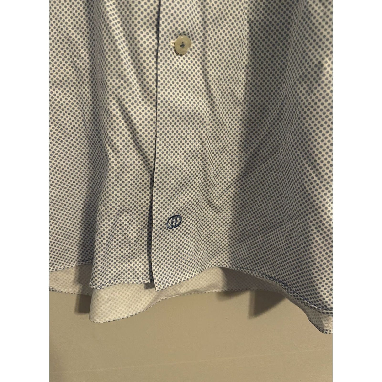 David Donahue David Donahue Light Blue Geometric Dress Shirt Men's 16.5 34/35 L/S Button Up Size 46R - 2 Thumbnail