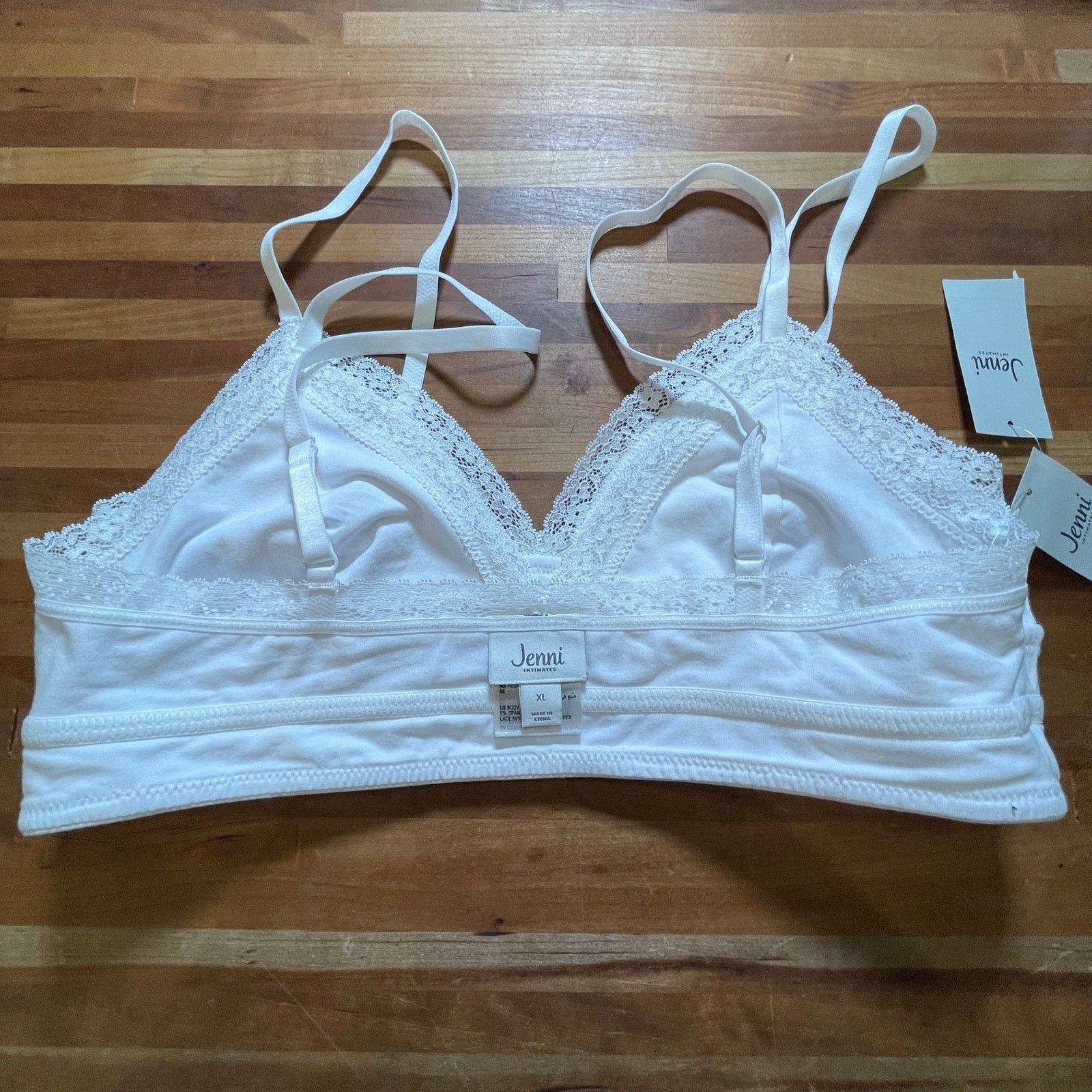 NO ID Jenni on Repeat Wide Lace Bralette, set of 2 white XL Size ONE SIZE - 4 Thumbnail