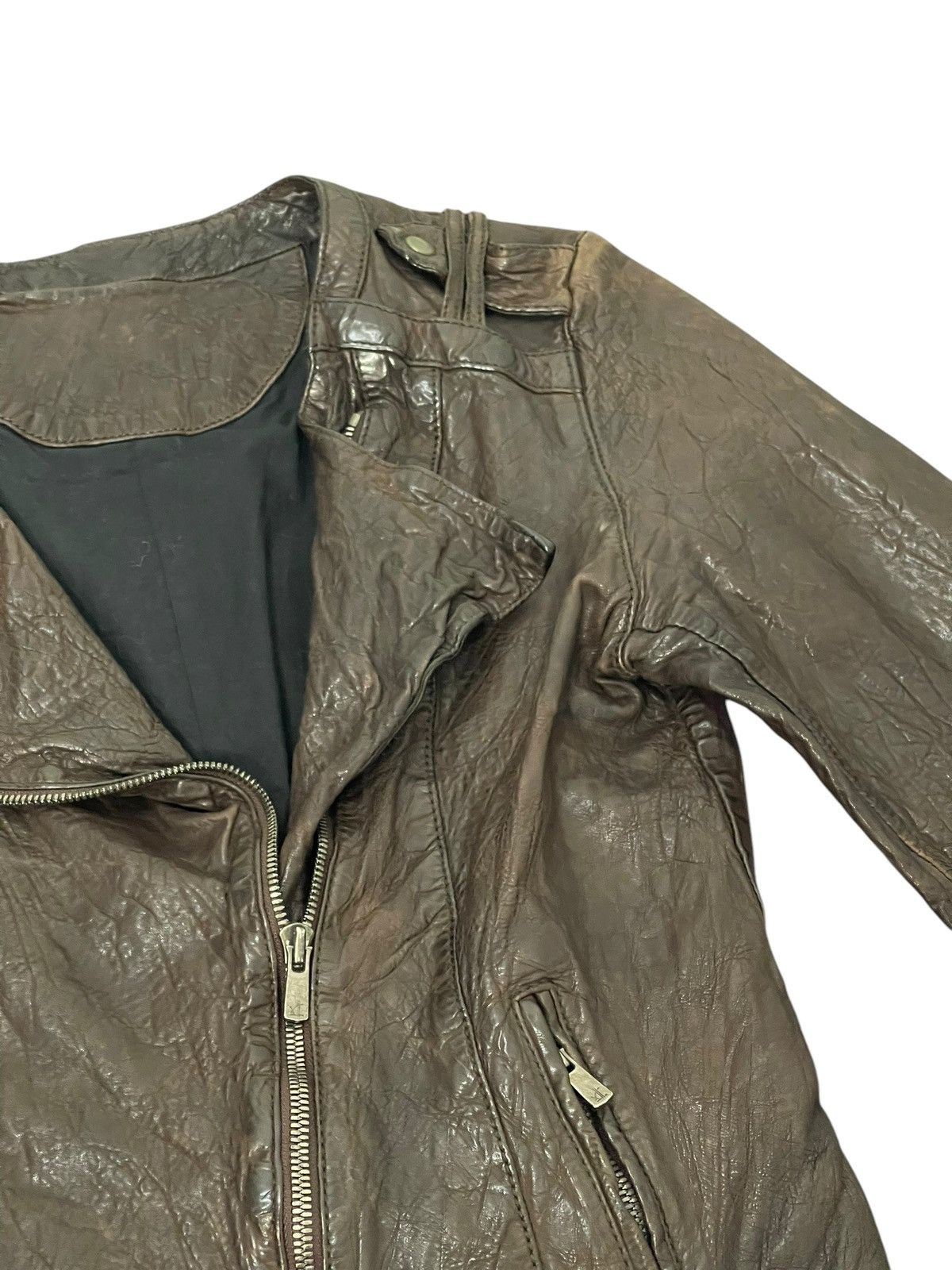 Leather Full Grain Leather Luva Tram Bikers Jacket Slim 6🟩7 Size US S / EU 44-46 / 1 - 6 Thumbnail