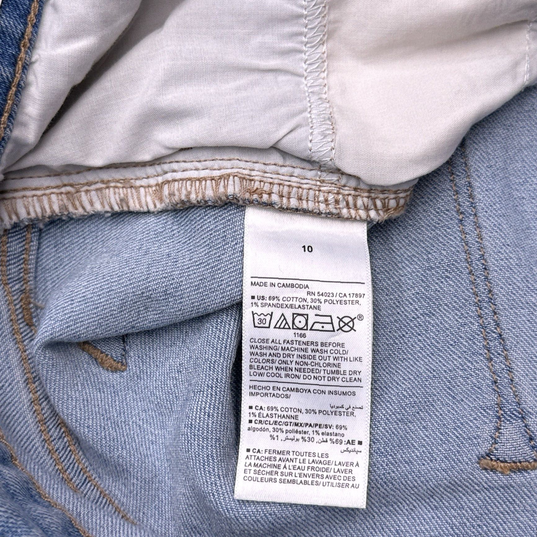 Old Navy Old Navy Jeans Womens 10 High Rise Stretch Straight Denim 5-Pocket Zip Button Cotton Blend Light Wash Blue Size 32" / US 10 / IT 46 - 6 Thumbnail