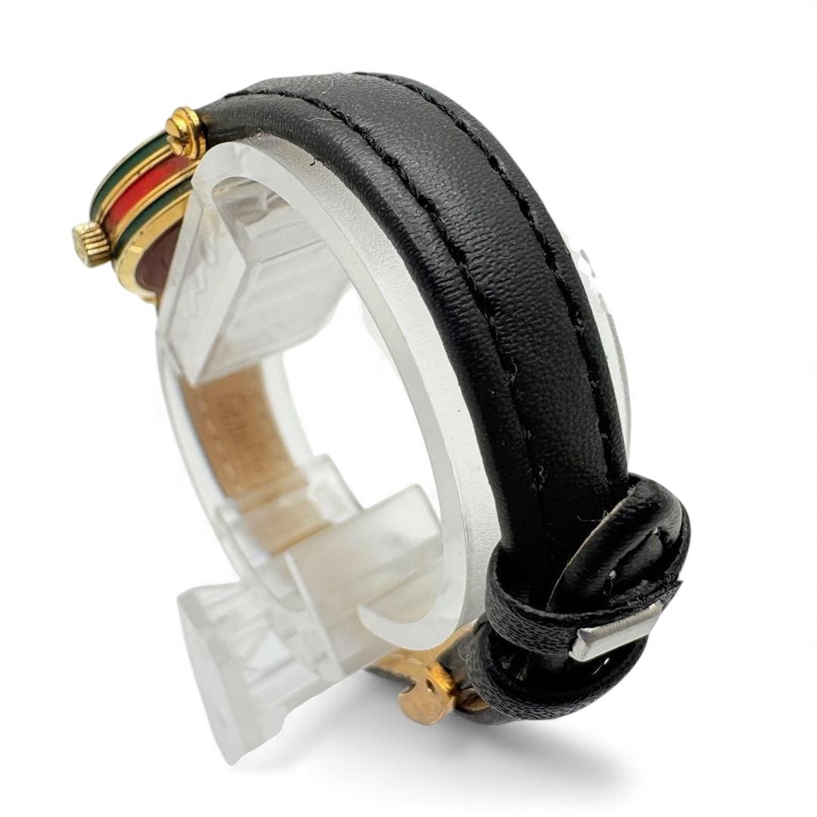 Gucci Gucci - Women Vintage Leather Strap Watch with Gold Size ONE SIZE - 3 Thumbnail