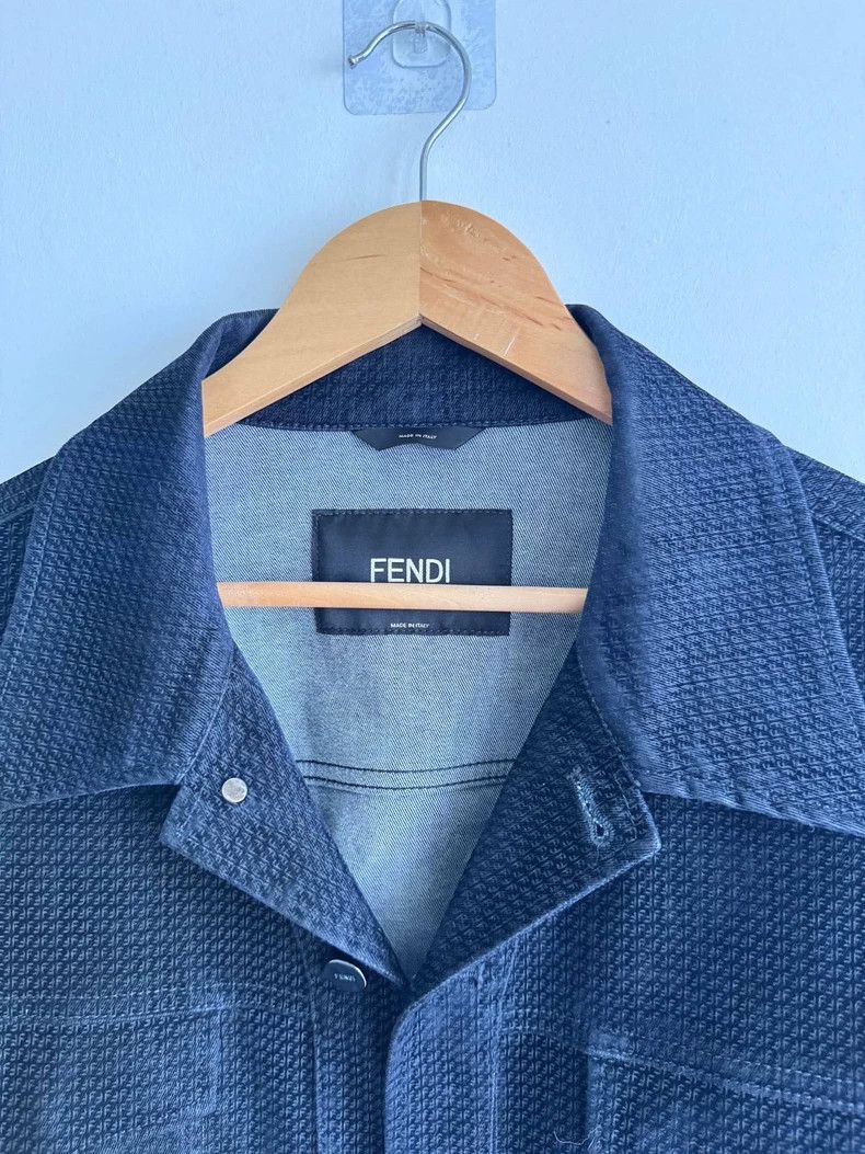 Fendi Fendi Men's miniature FF plush pattern denim jacket Size US M / EU 48-50 / 2 - 2 Thumbnail