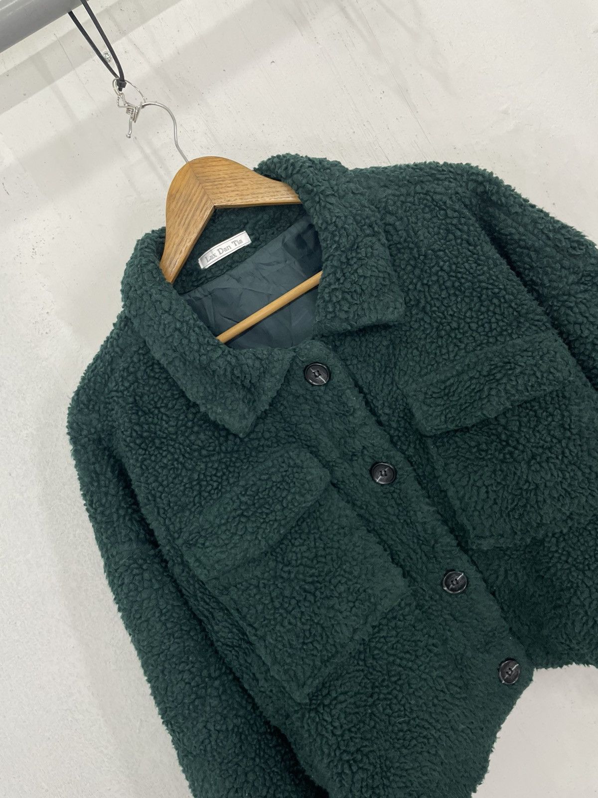 Japanese Brand Lax Dan Tia Pocket Fleece Winter Crop Jacket Size L / US 10 / IT 46 - 3 Thumbnail