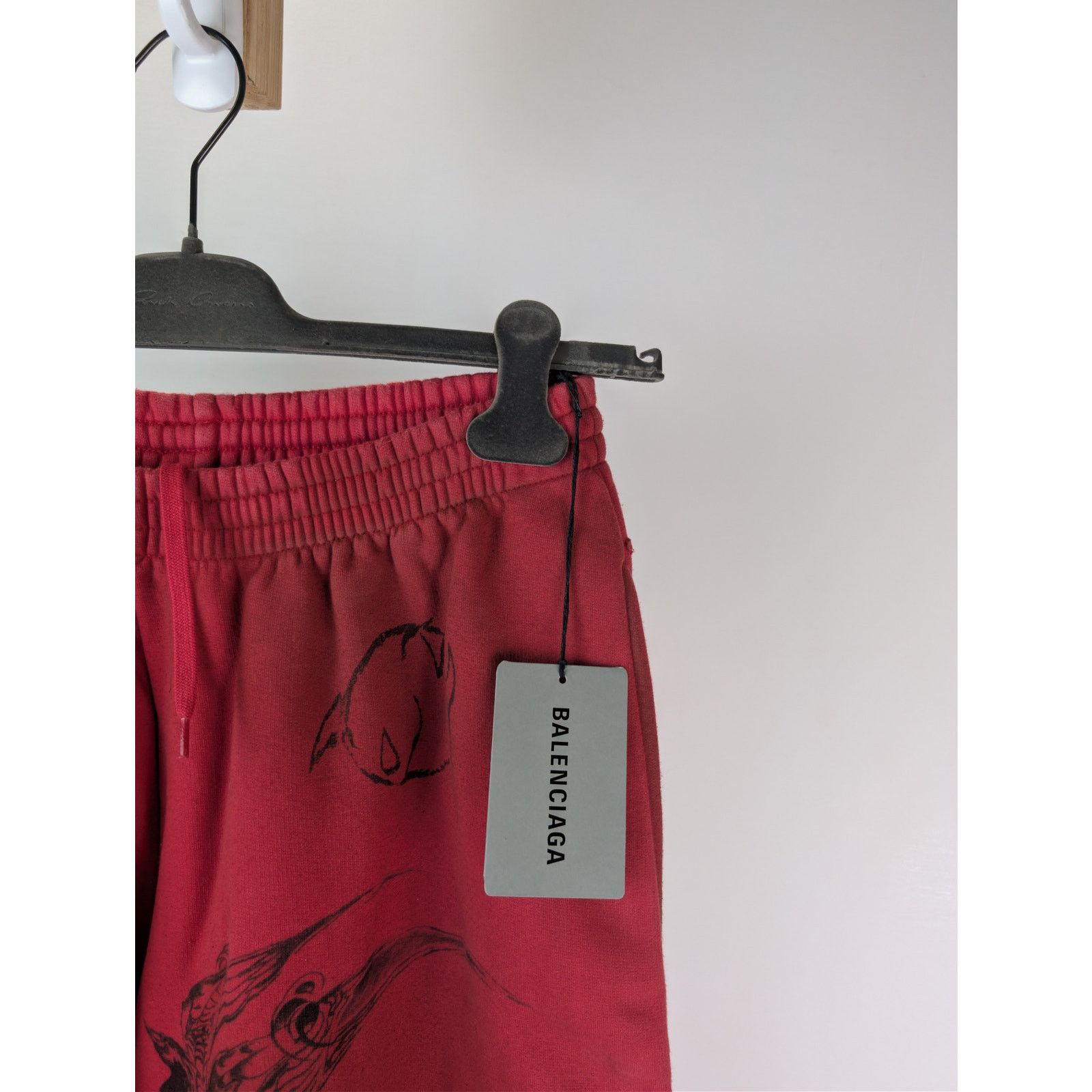 Balenciaga o1rshd1 Baggy Sweatpants & Joggers in Red/Black Size US 32 / EU 48 - 5 Thumbnail