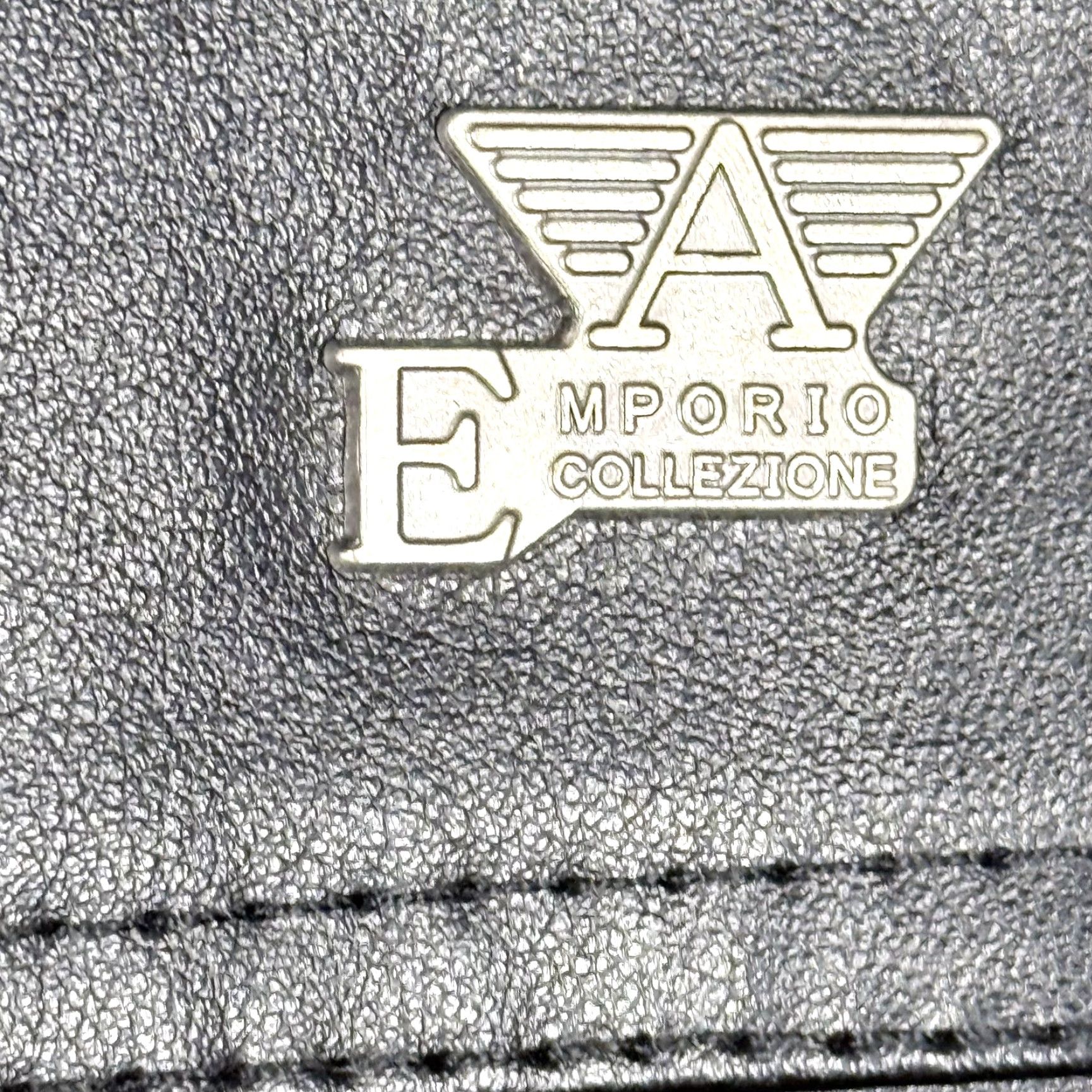 Emporio Armani VINTAGE Emporio Collezione Leather Moto Jacket Men L Black Long Sleeve Size US L / EU 52-54 / 3 - 6 Thumbnail