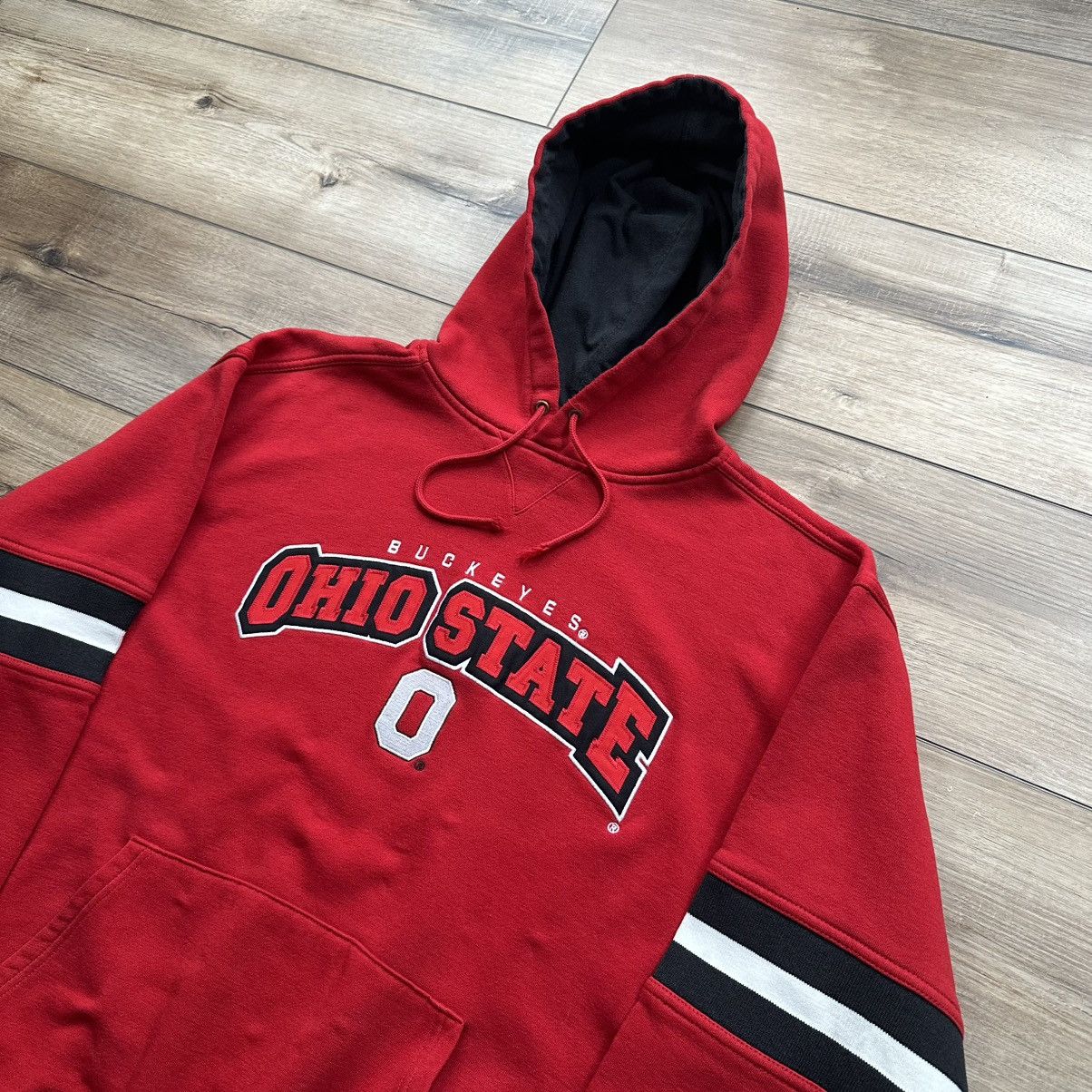 Lee Vintage 90s Ohio State Buckeyes Lee Sport Red Striped Hoodie Size US L / EU 52-54 / 3 - 3 Thumbnail