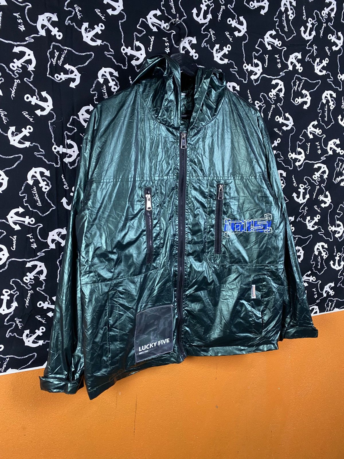 Japanese Brand Lucky Five Designer Metallic Hooded Jacket Lightweight ZipUp Size US M / EU 48-50 / 2 - 5 Thumbnail