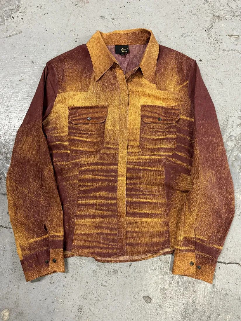 Designer × Roberto Cavalli × Vintage SS2004 Cavalli Sunset Purple & Orange Vitality Shirt Size US XS / EU 42 / 0 - 1 Thumbnail