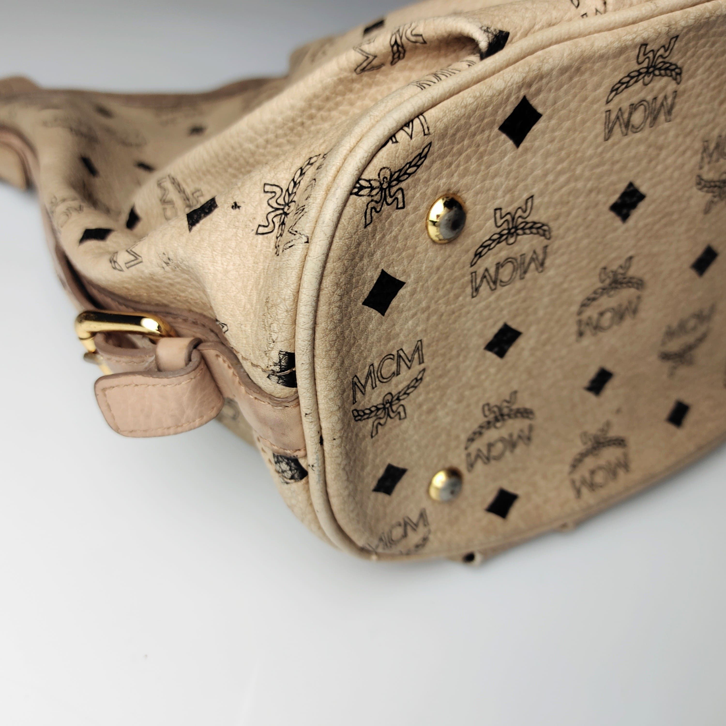 MCM Mcm White Visetos Hobo Shoulder Bag Large Size ONE SIZE - 7 Thumbnail