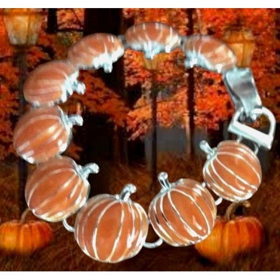 Handmade Pumpkin Bracelet Magnetic Closure New Thanksgiving Fall Jewe Size ONE SIZE - 10 Thumbnail