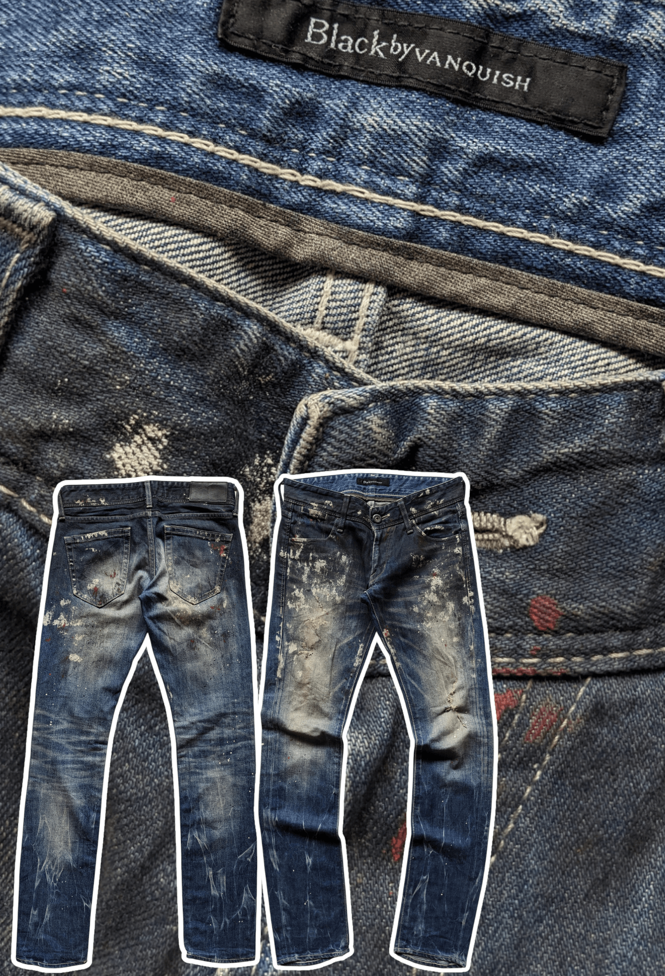 If Six Was Nine × Vanquish Black by Vanquish splash jeans Size US 30 / EU 46 - 1 Thumbnail