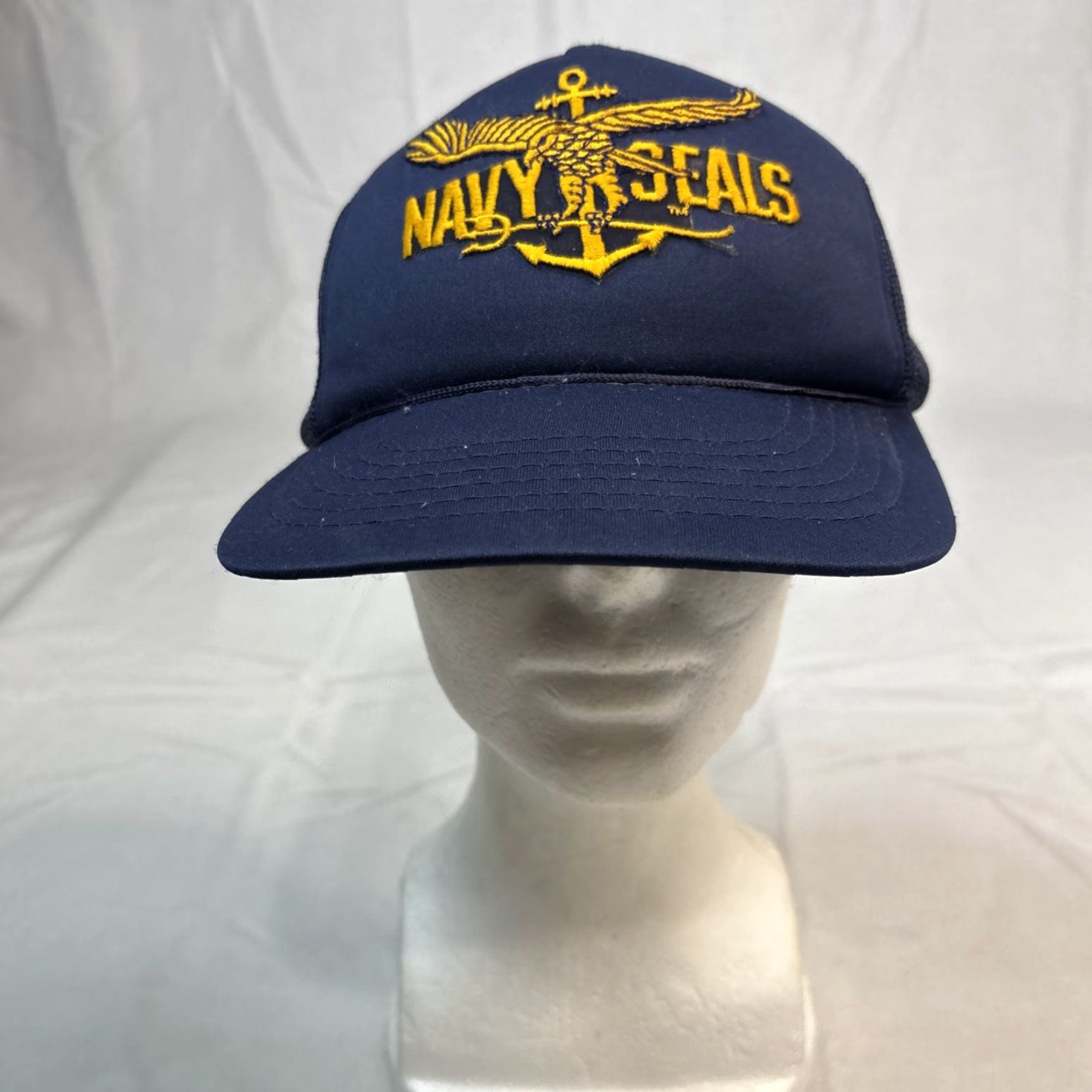 Vintage VINTAGE Youngan Trucker Hat Navy Seals Adjustable Blue Mens One Size Size ONE SIZE - 2 Thumbnail