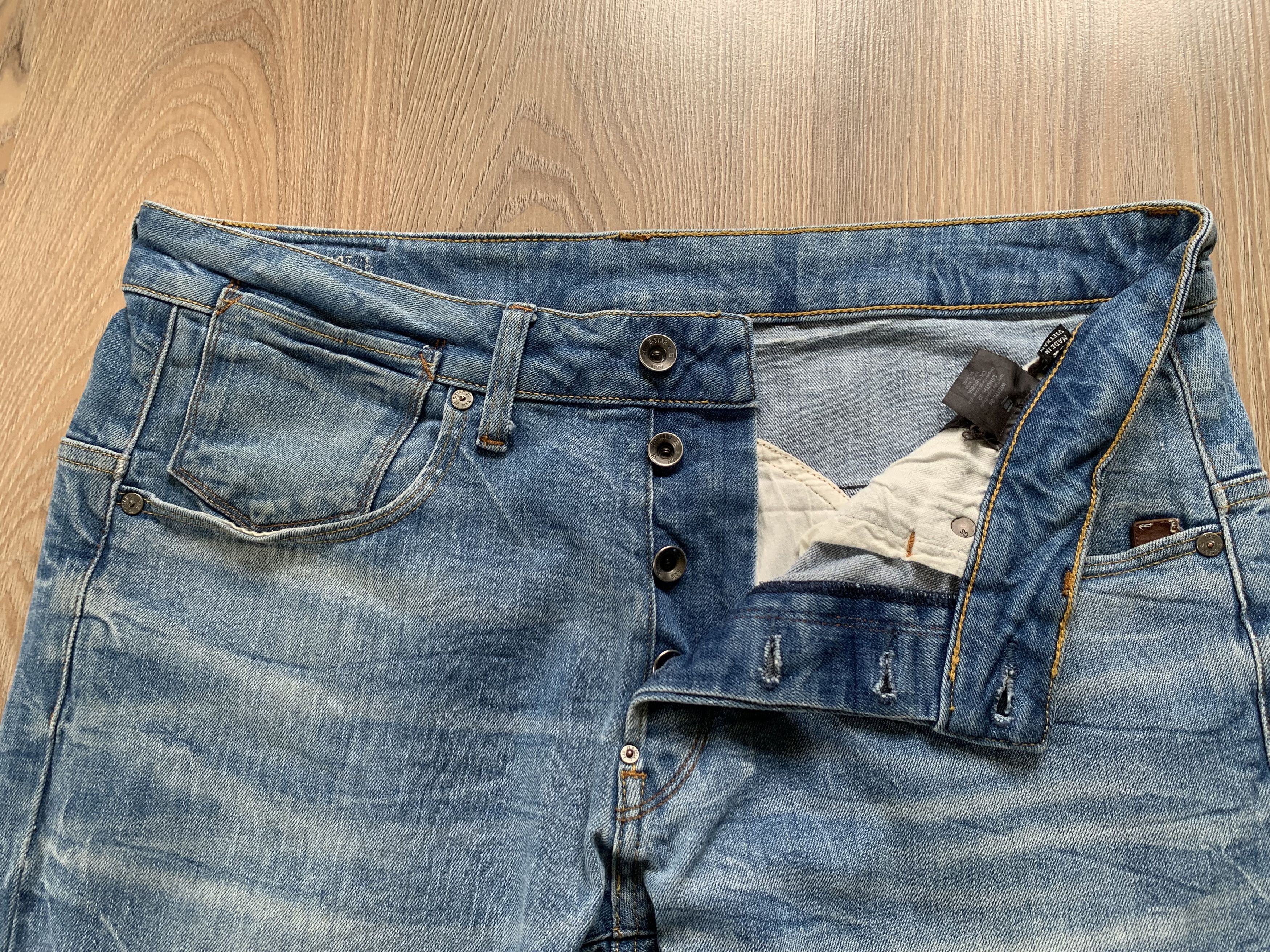 G-Star Mens G Star Raw A Crotch 3D Tapered Light Blue Jeans Size US 34 / EU 50 - 5 Thumbnail
