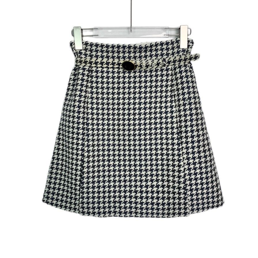 Dior Dior Houndstooth A-line Mini Skirt With Logo Buckle K26WX Size 26" / US 2 / IT 38 - 1 Thumbnail