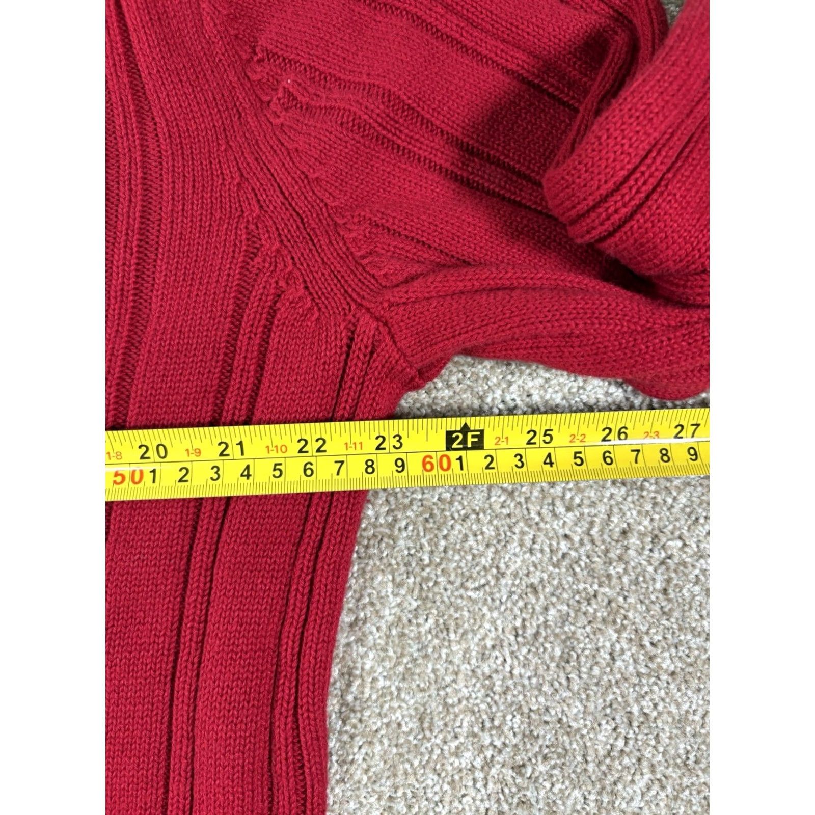 Nautica Nautica Men’s Large Red 100% Cotton Ribbed Cable-Knit Crew Neck Pullover Sweater Size US L / EU 52-54 / 3 - 6 Thumbnail
