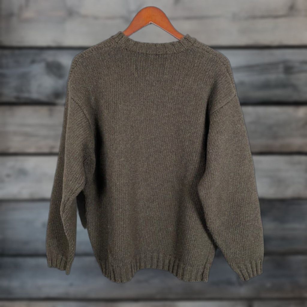Abercrombie & Fitch VINTAGE Abercrombie & Fitch Sweater Men XL Olive Green Snowflake Pattern Wool Knit Pullover Crew Neck Long Sleeve Heavyweight 90s Preppy Retro Casual Size US XL / EU 56 / 4 - 1 Thumbnail