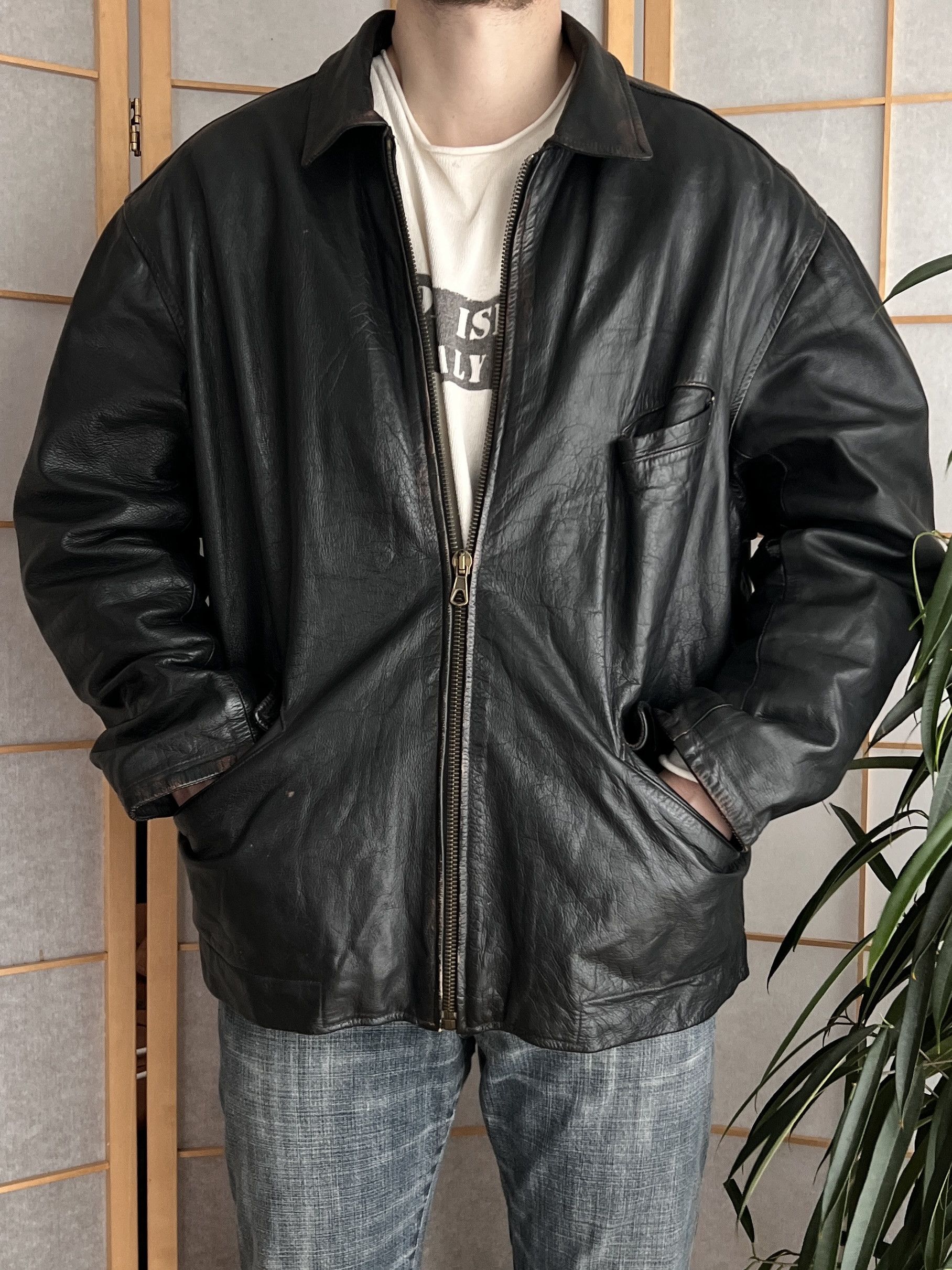 If Six Was Nine VTG Yohji Yamamoto Kanye West Style Cargo Leather Jacket LGB Size US L / EU 52-54 / 3 - 12 Thumbnail