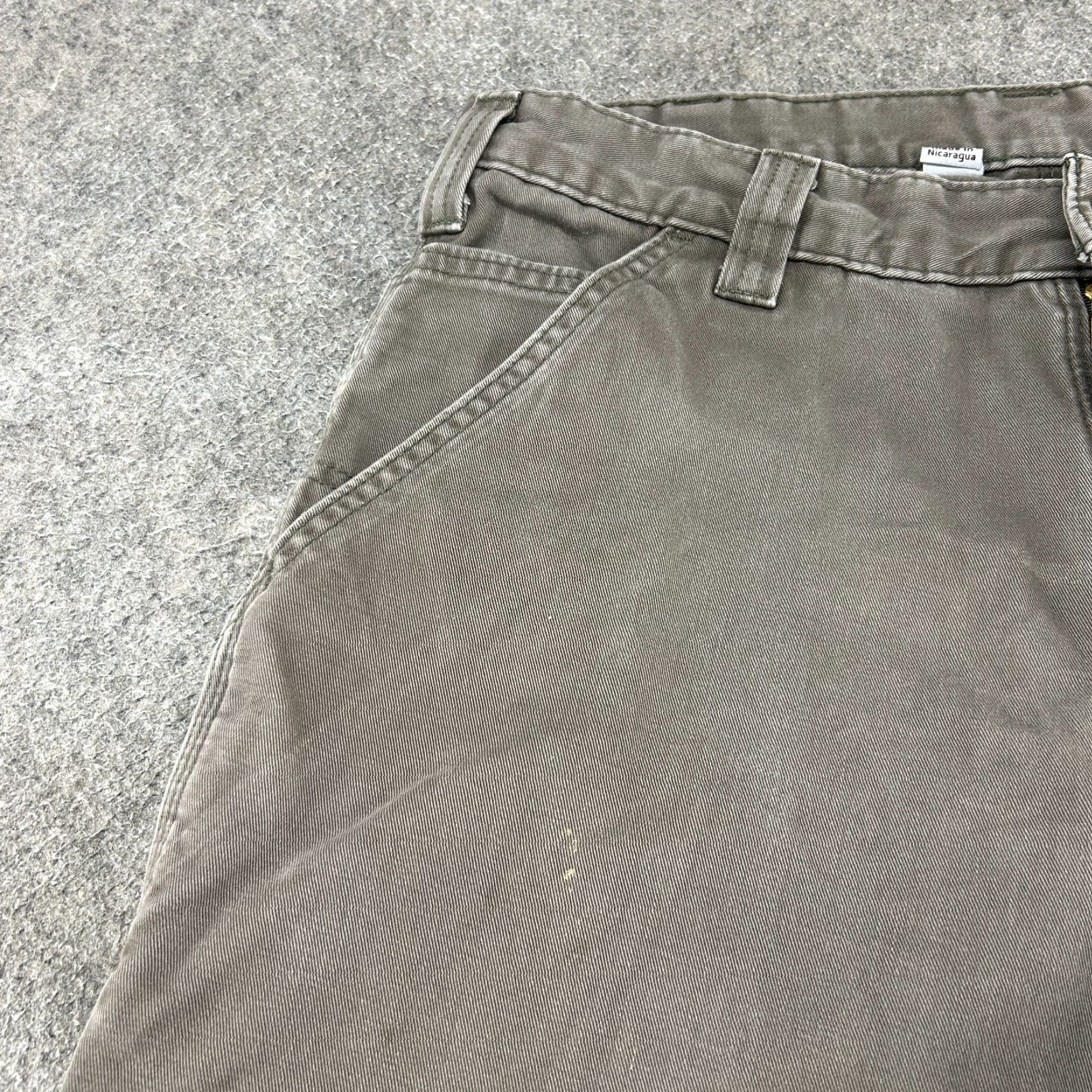 Carhartt Carhartt Pants Mens 33x30 Brown Carpenter Relaxed Fit Canvas B324 DFE Distressed Size US 33 - 3 Thumbnail
