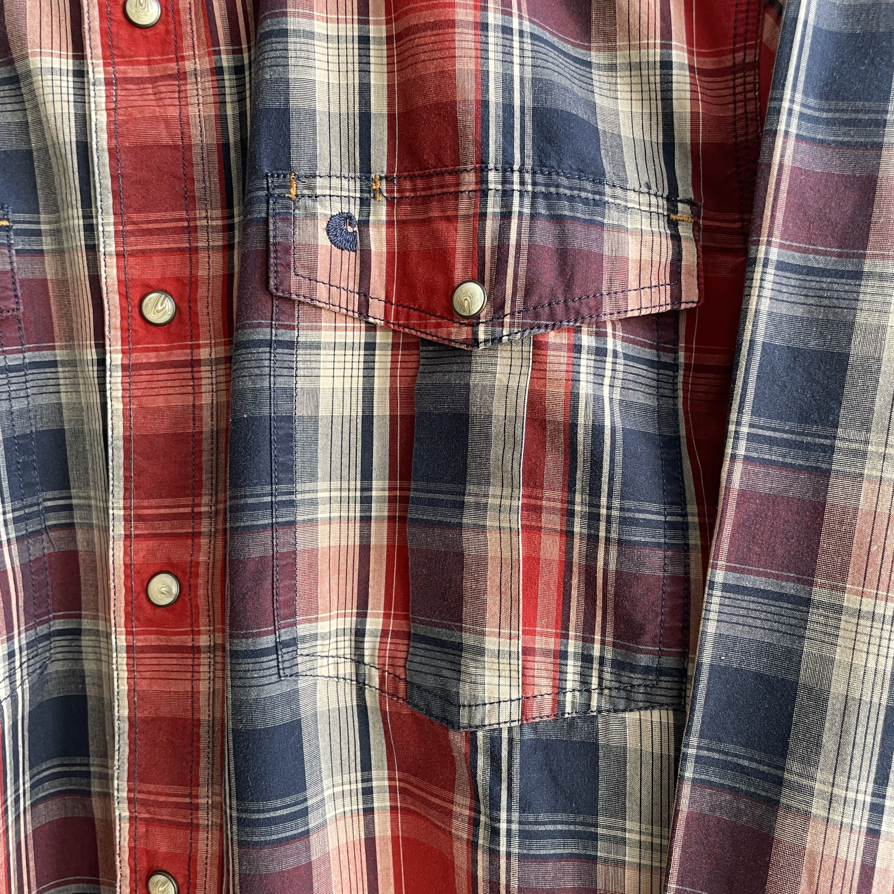 Carhartt Carhartt Vintage Plaid Snap Button Western Work Shirt Size M Size US M / EU 48-50 / 2 - 5 Thumbnail