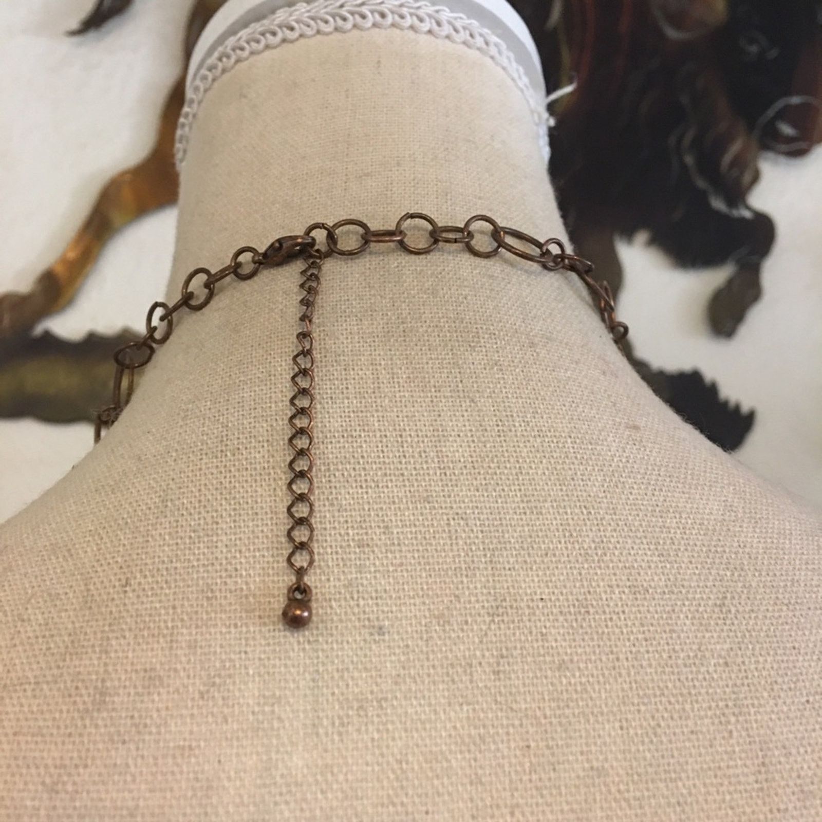 Vintage Vintage copper tone links mother of pearl necklace Size ONE SIZE - 5 Thumbnail