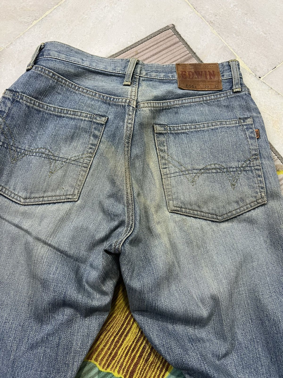 Edwin × Japanese Brand EDWIN 505z SELVEDGE LIGHT WASH ORANGE TAG DENIM Size US 29 - 4 Thumbnail