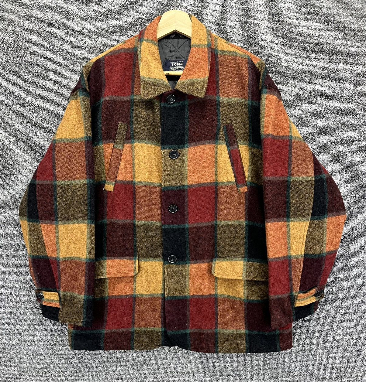 Japanese Brand Vintage Toma Shadow Plaid Button Up Jacket Size US M / EU 48-50 / 2 - 1 Thumbnail