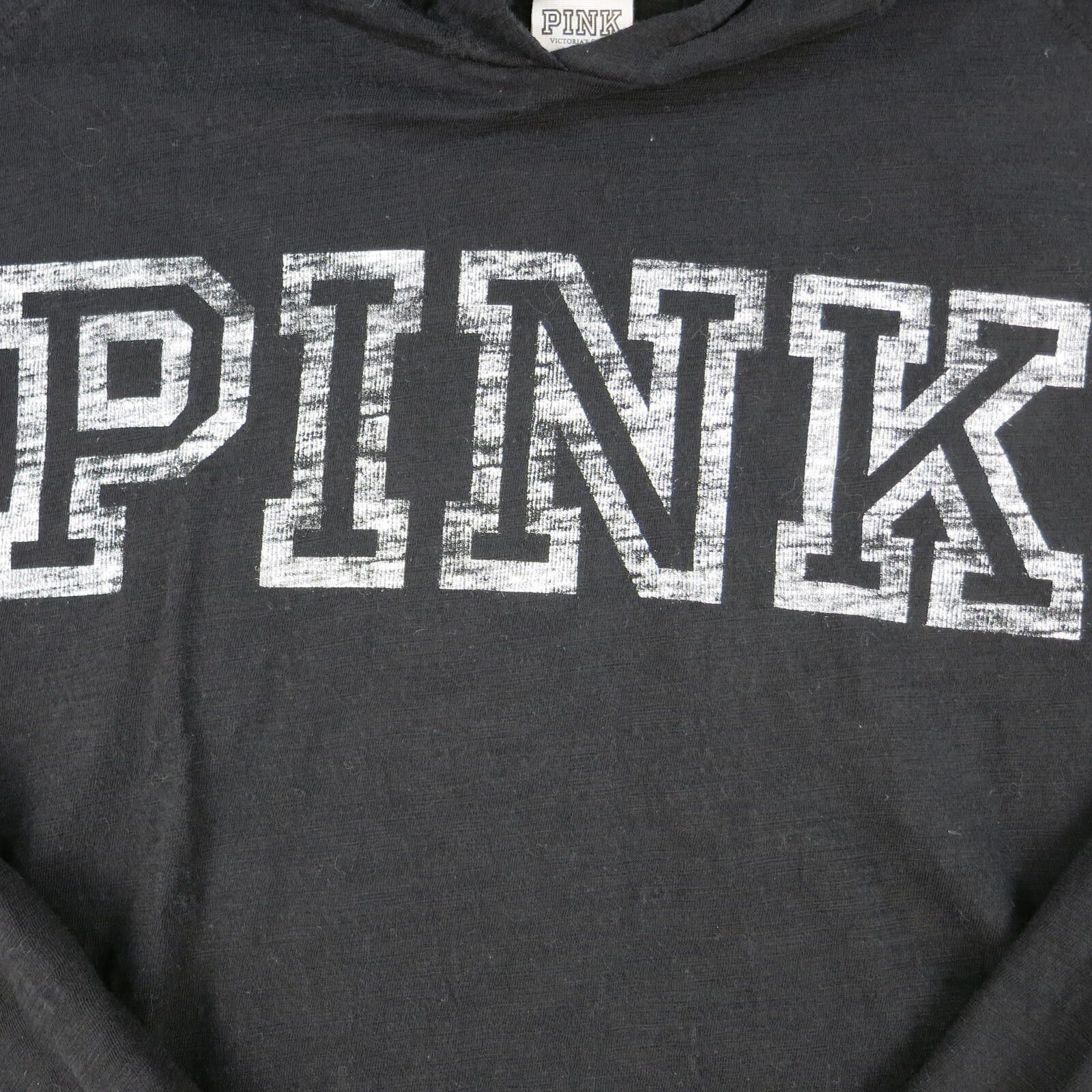 Other Victoria's Secret PINK Cropped Black Hoodie Medium Size M / US 6-8 / IT 42-44 - 3 Thumbnail